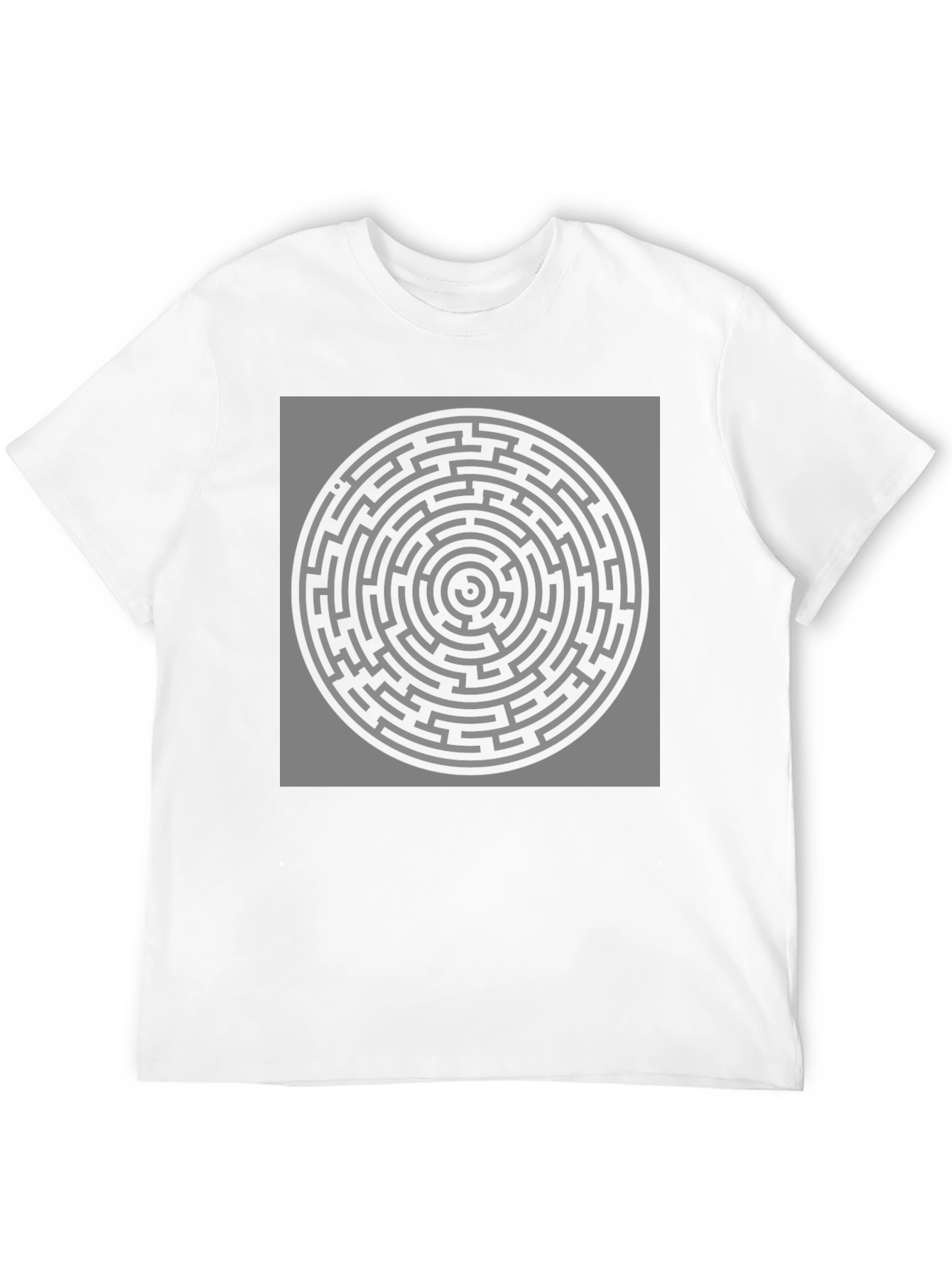 Black Circular Maze Graphic T-Shirt - Black view 12