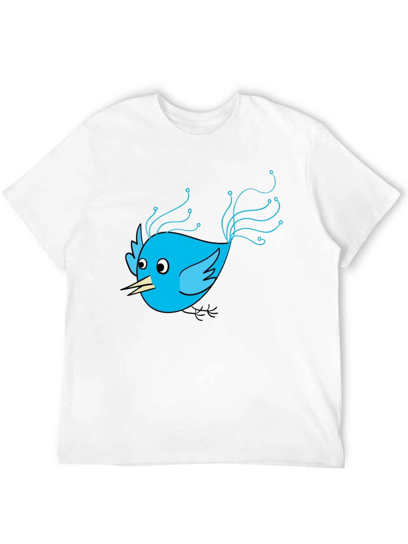 Black Tech Bird Graphic Tee - Black Cotton Blend view 12