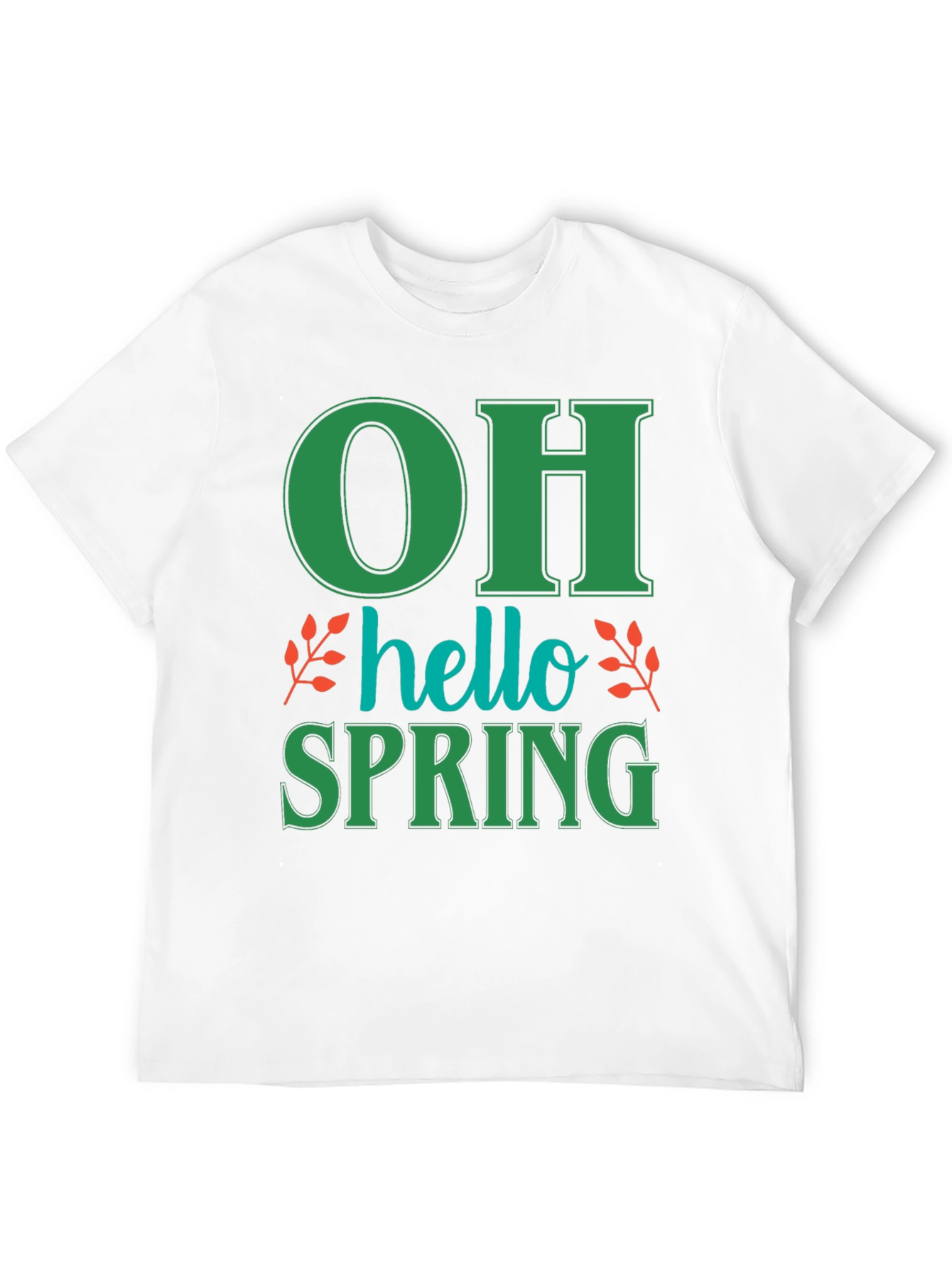 Black Oh Hello Spring T-Shirt - Green Graphic Tee view 12
