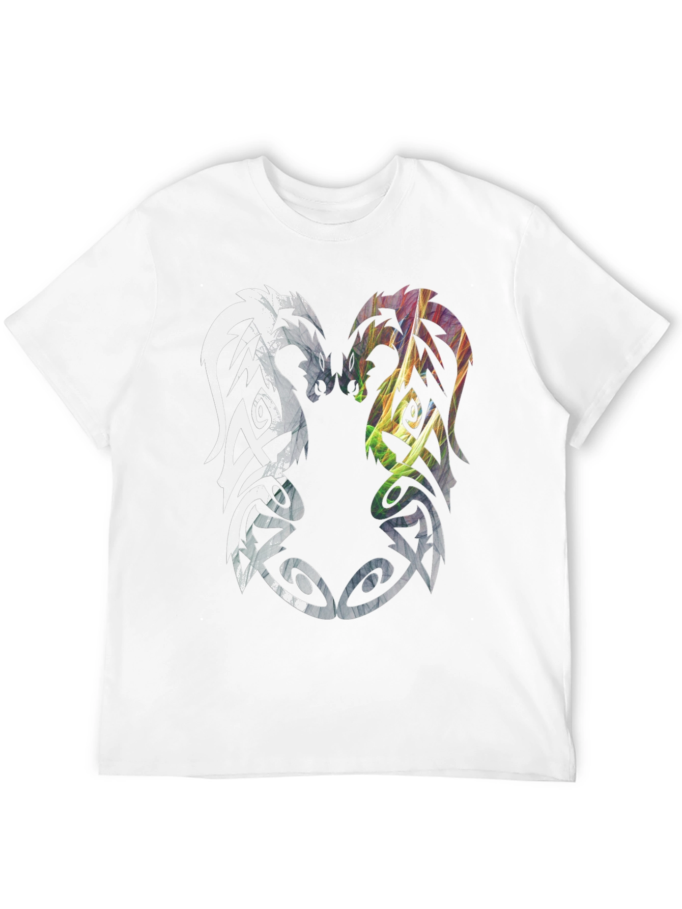 Black Yin Yang Dragon T-Shirt - Men's Black Graphic Tee view 12