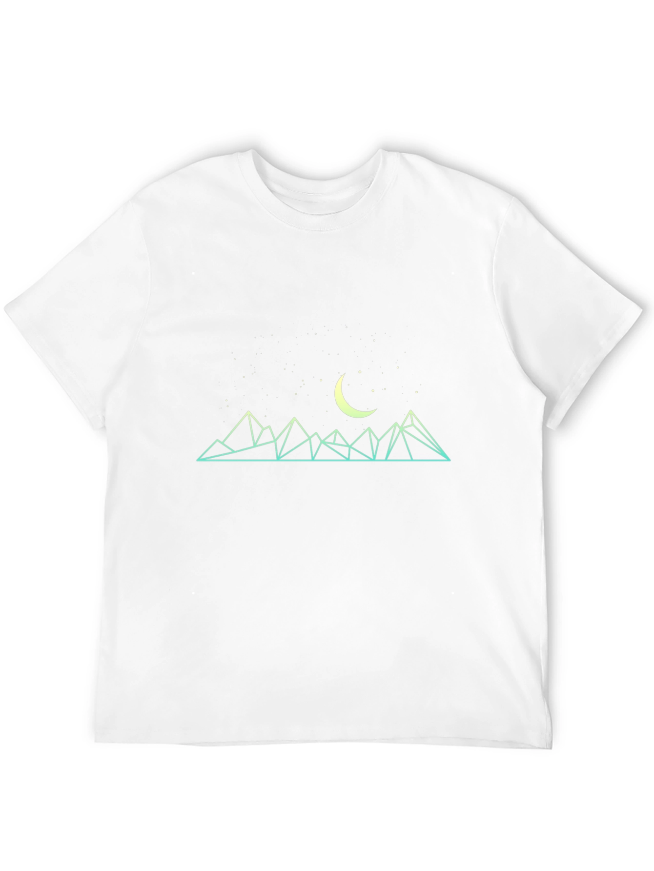 Black Geometric Mountain & Moon Graphic Tee - Black view 12