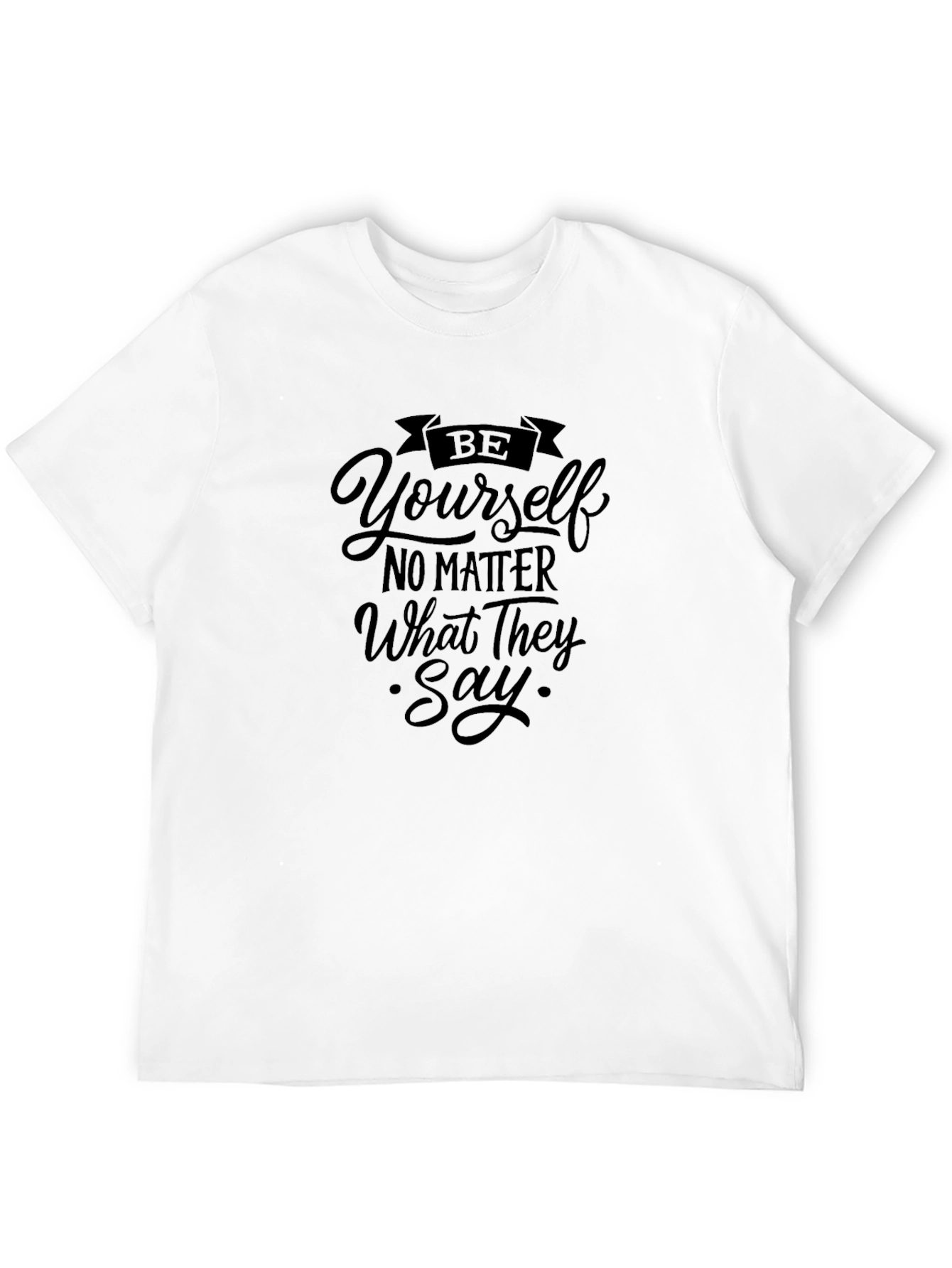 Black Be Yourself Graphic Tee - Black Cotton Blend view 12