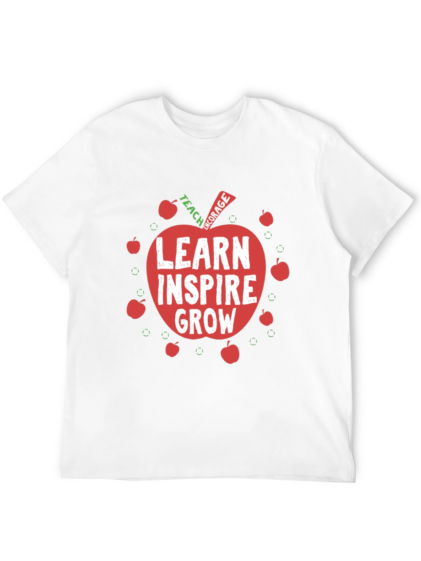 Black Teacher Apple Graphic T-Shirt - Learn Inspire Grow view 12