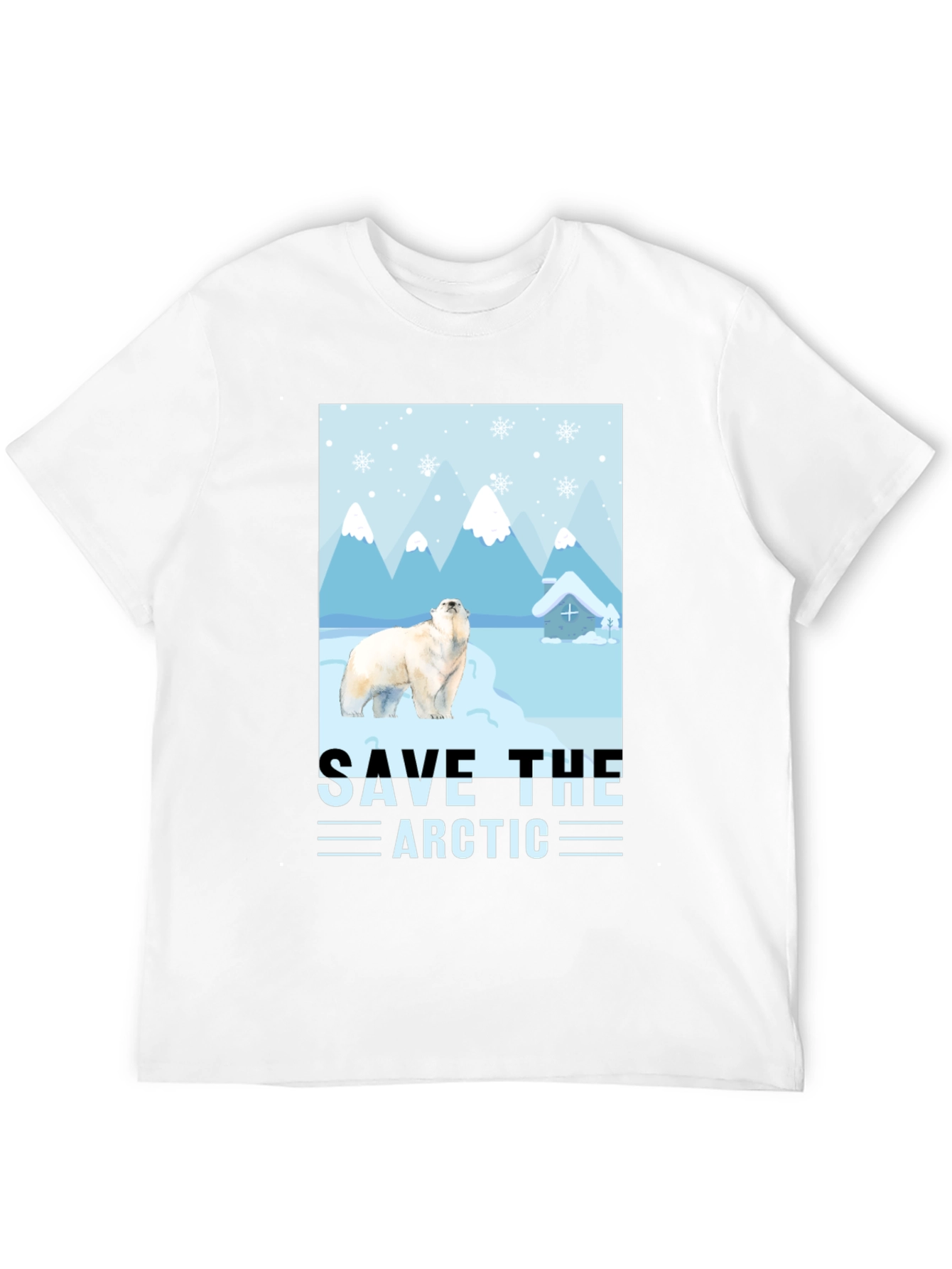 Black Save the Arctic Polar Bear Graphic T-Shirt view 12