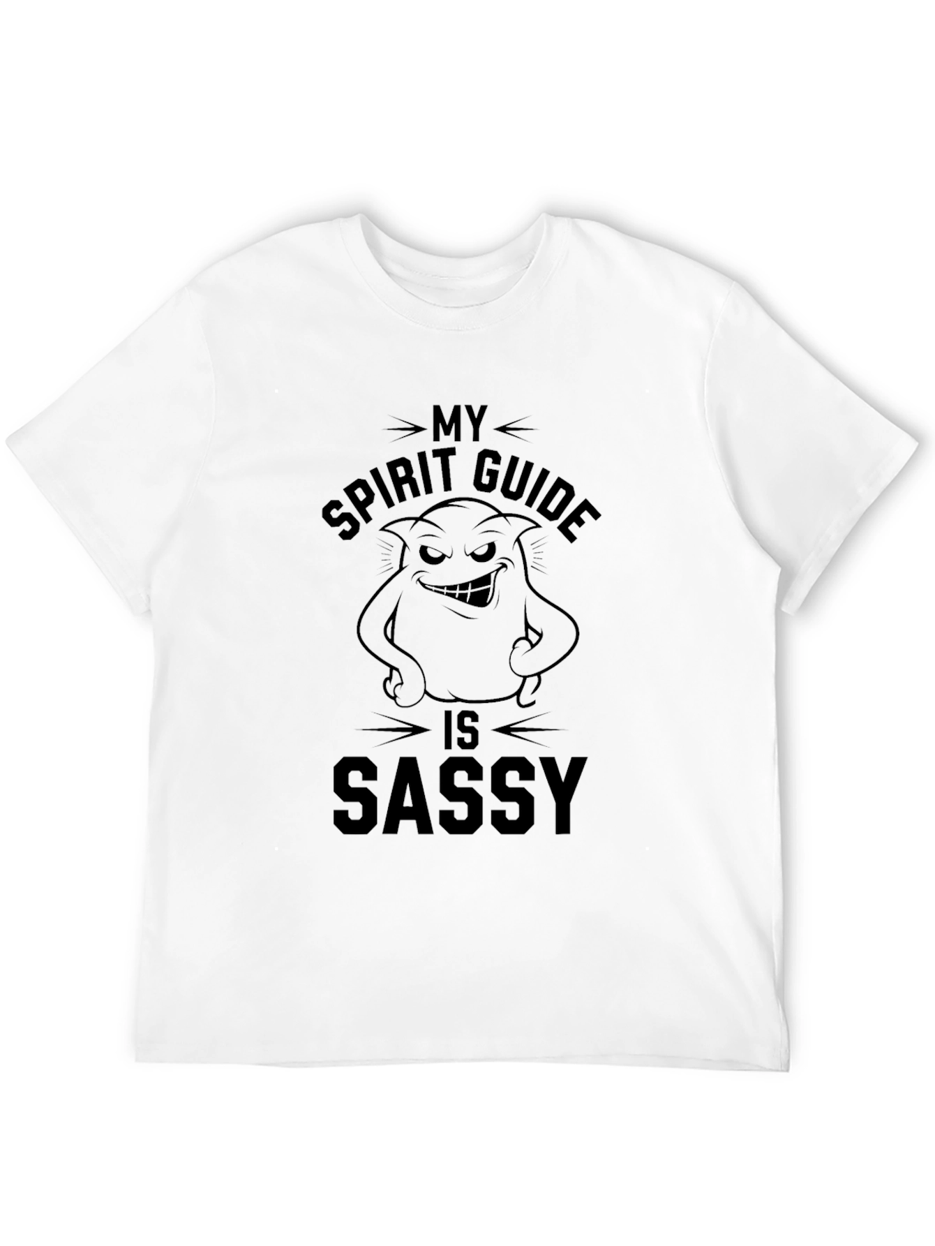 Black Sassy Spirit Guide Graphic Tee - Unisex Black T-Shirt view 12