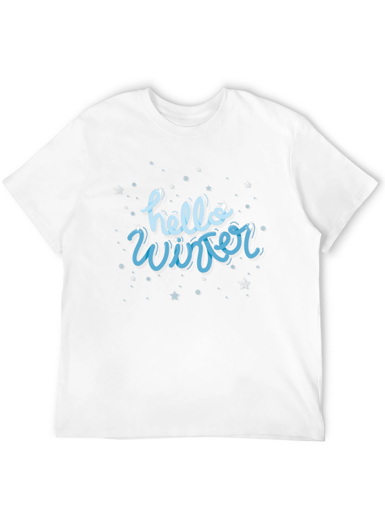 Black Hello Winter Graphic Tee - Stylish Unisex Shirt view 12