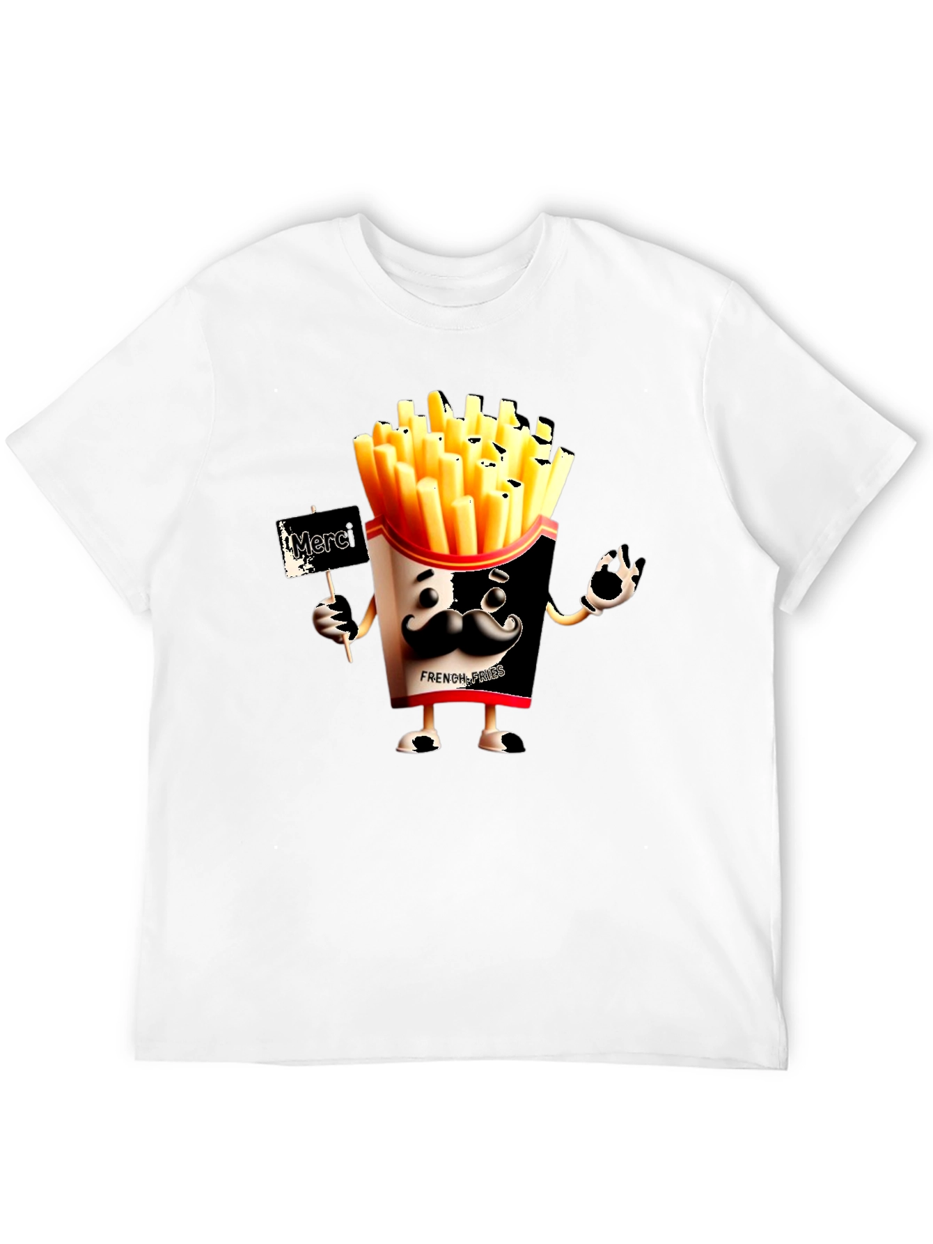 Black Novelty French Fries Graphic Black T-Shirt view 12