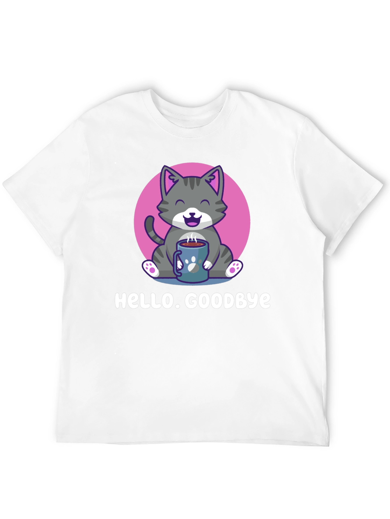 Black Cat and Coffee T-Shirt - Hello. Goodbye. view 12