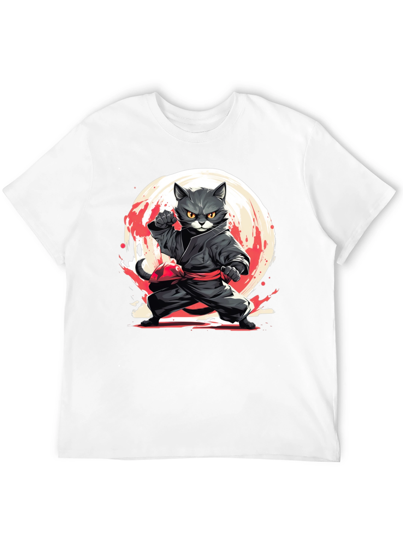 Black Ninja Cat T-Shirt - Martial Arts Kitten Tee view 12