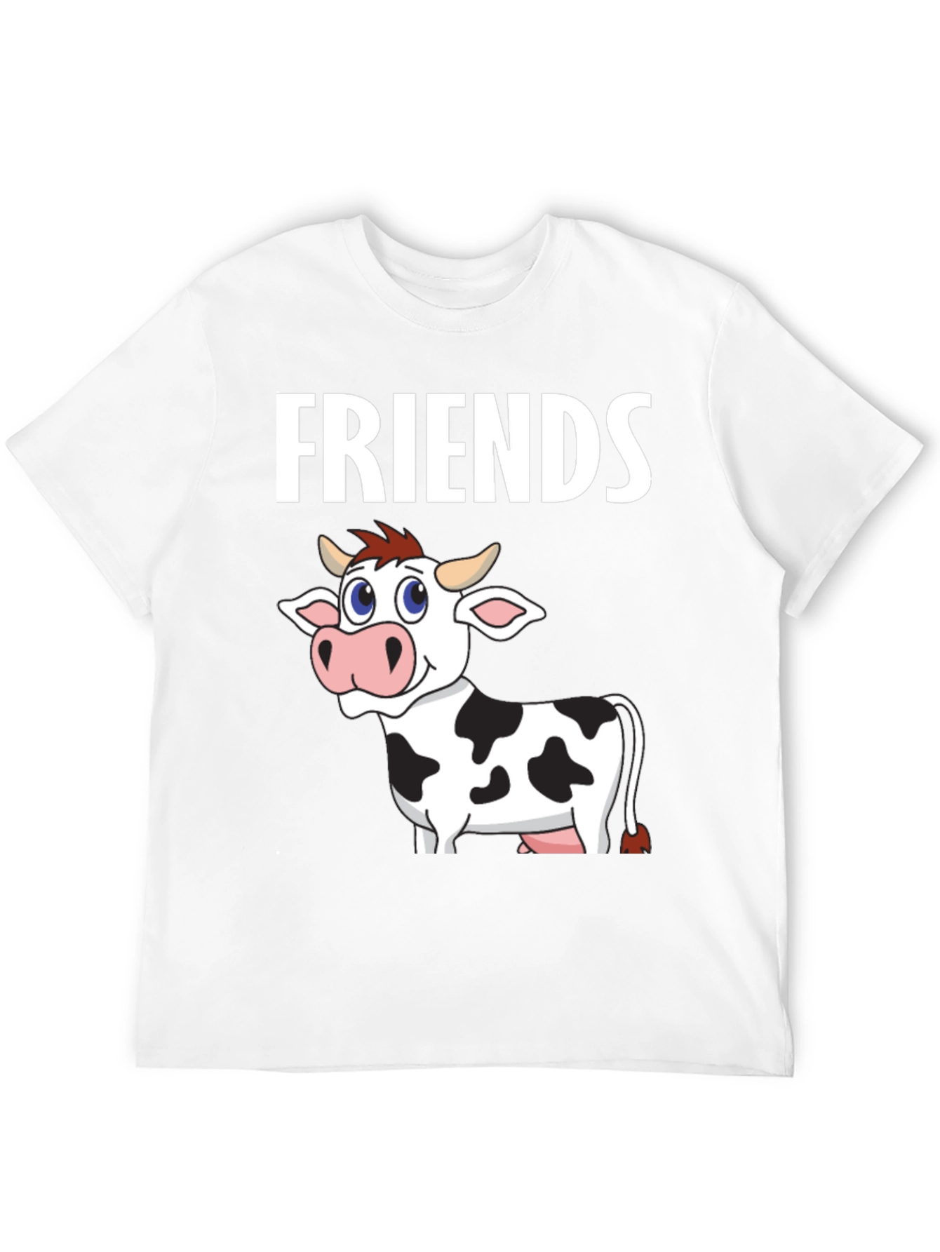 Black Cow Friends Graphic Tee -  Black Crew Neck T-Shirt view 12