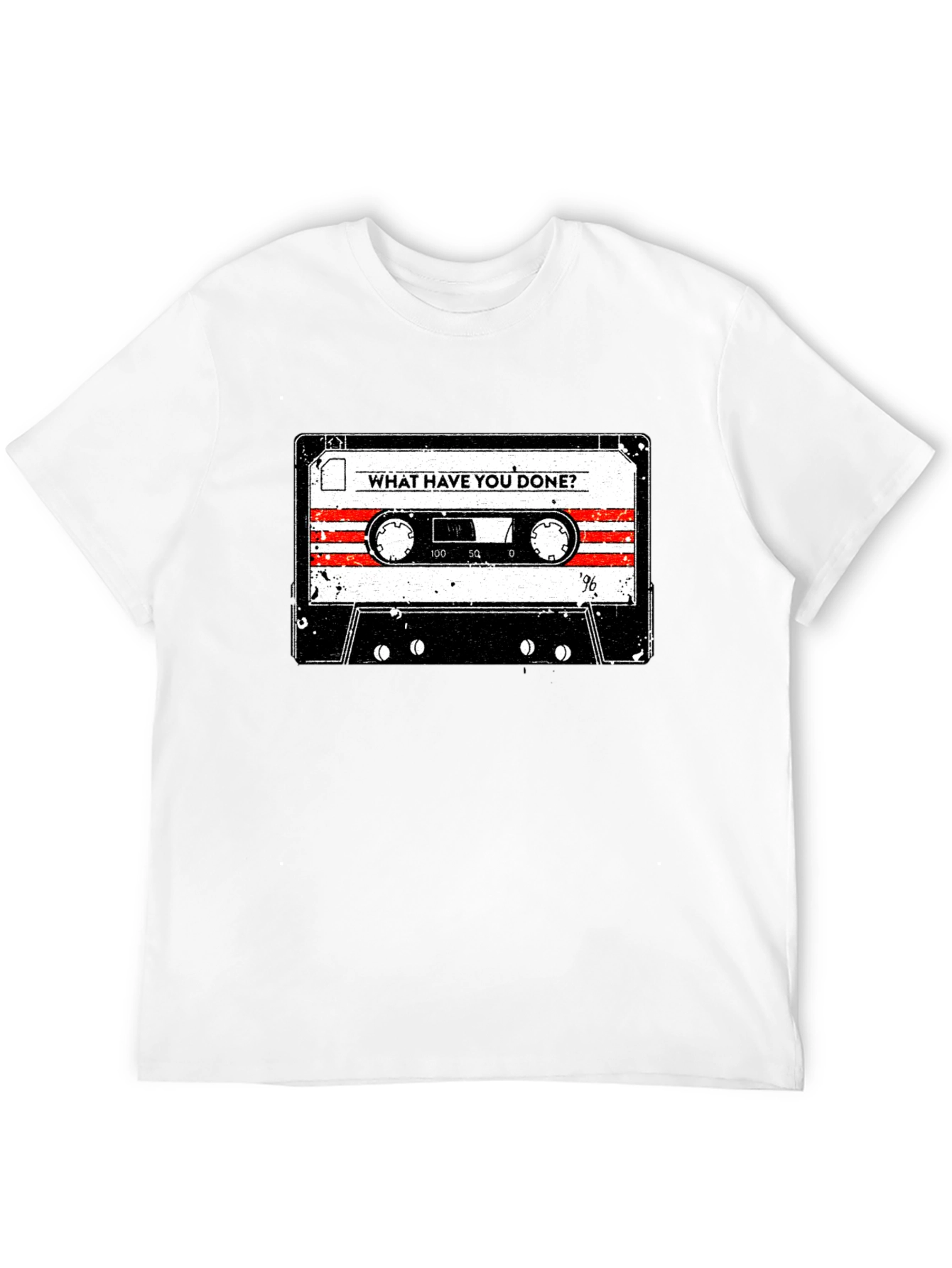 Black Vintage Cassette Tape Graphic Tee - "What Have You Done?" view 12
