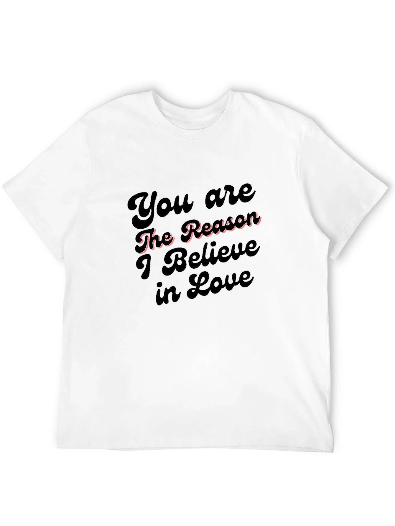 Black Romantic 'Believe in Love' Black Graphic Tee view 12