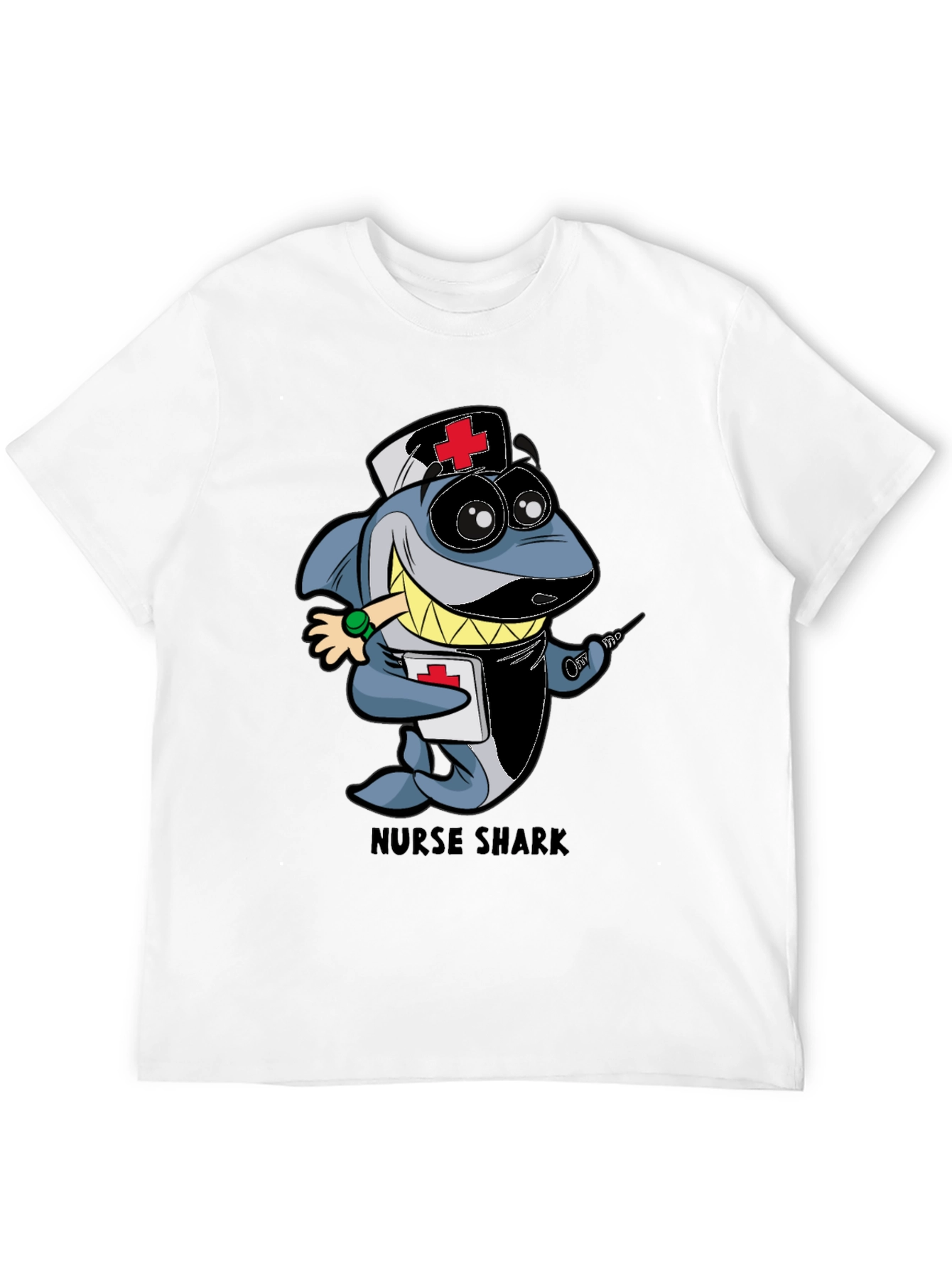 Black Nurse Shark Cartoon Graphic T-Shirt view 12