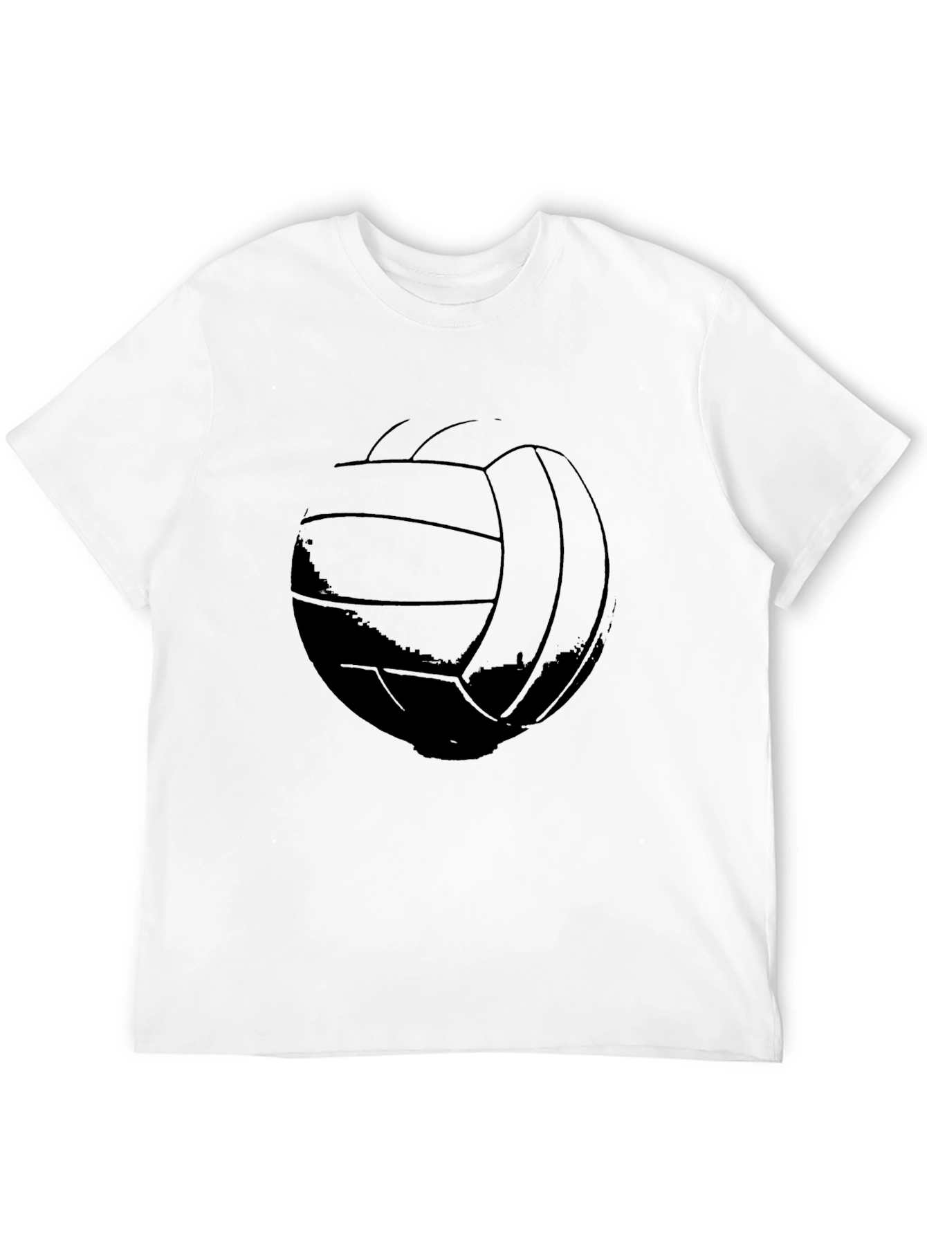 Black Volleyball Graphic Tee - Black Cotton T-Shirt view 12