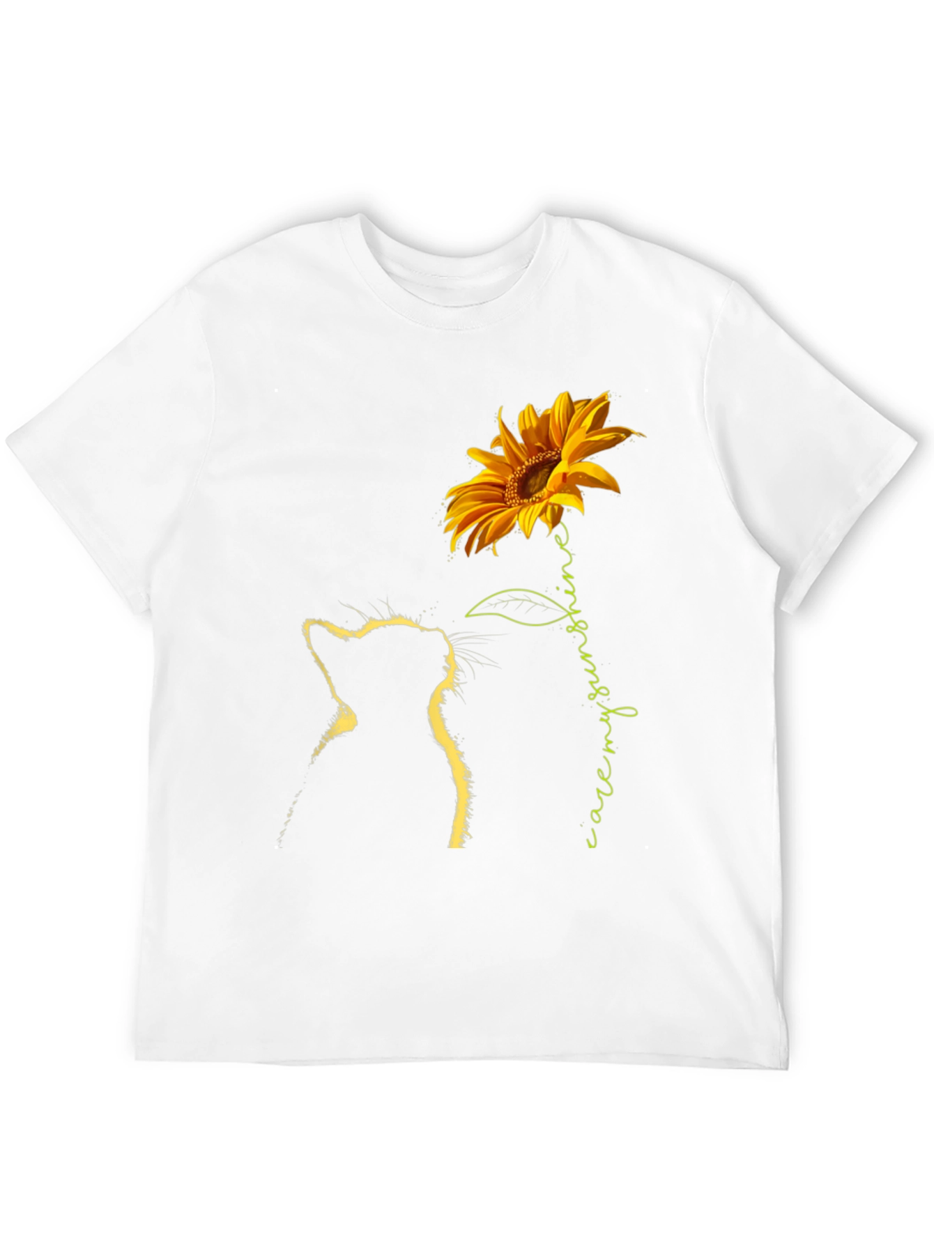 Black Sunflower Cat Graphic Tee - Black T-Shirt view 12