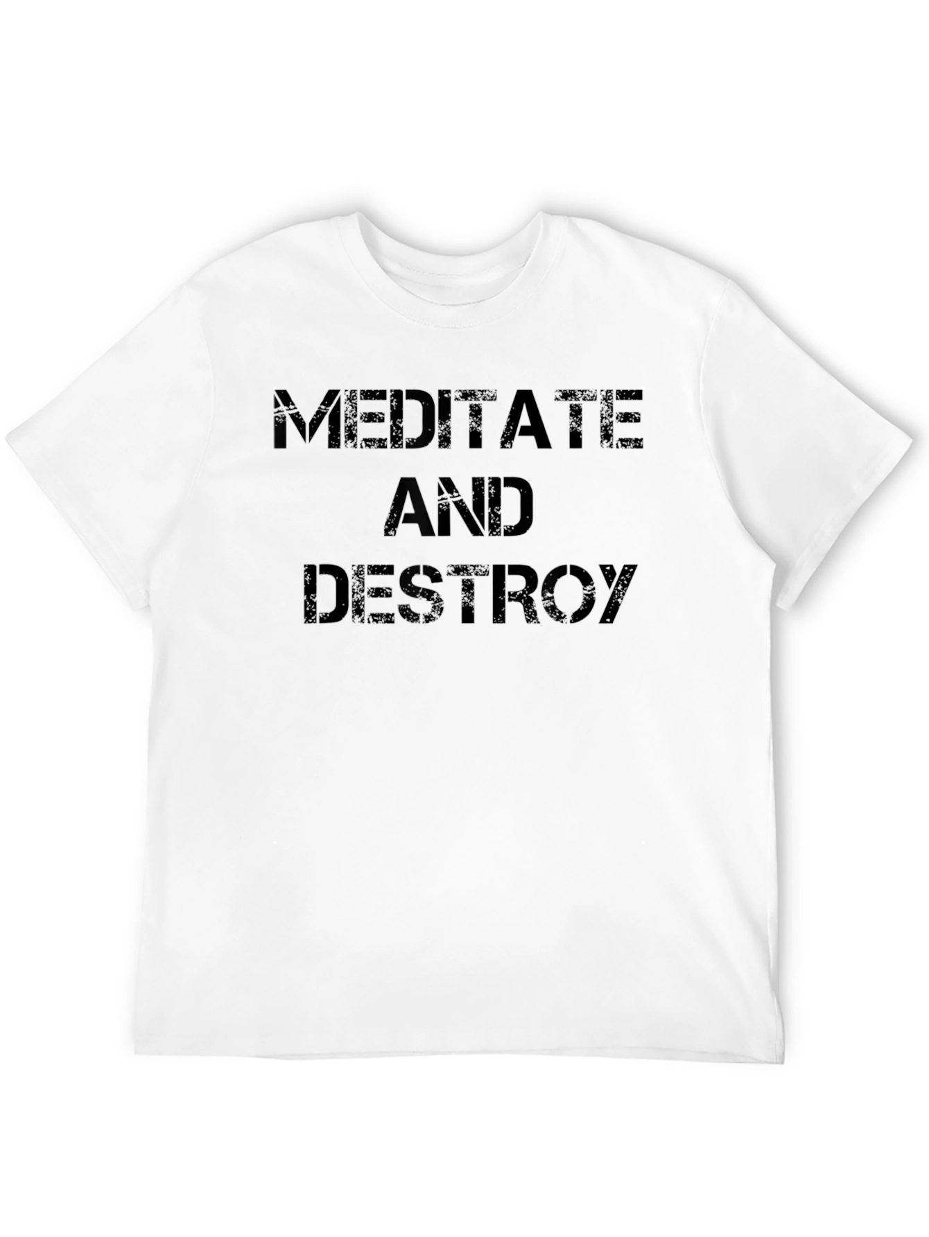 Black Meditate and Destroy Men's Black T-Shirt view 12