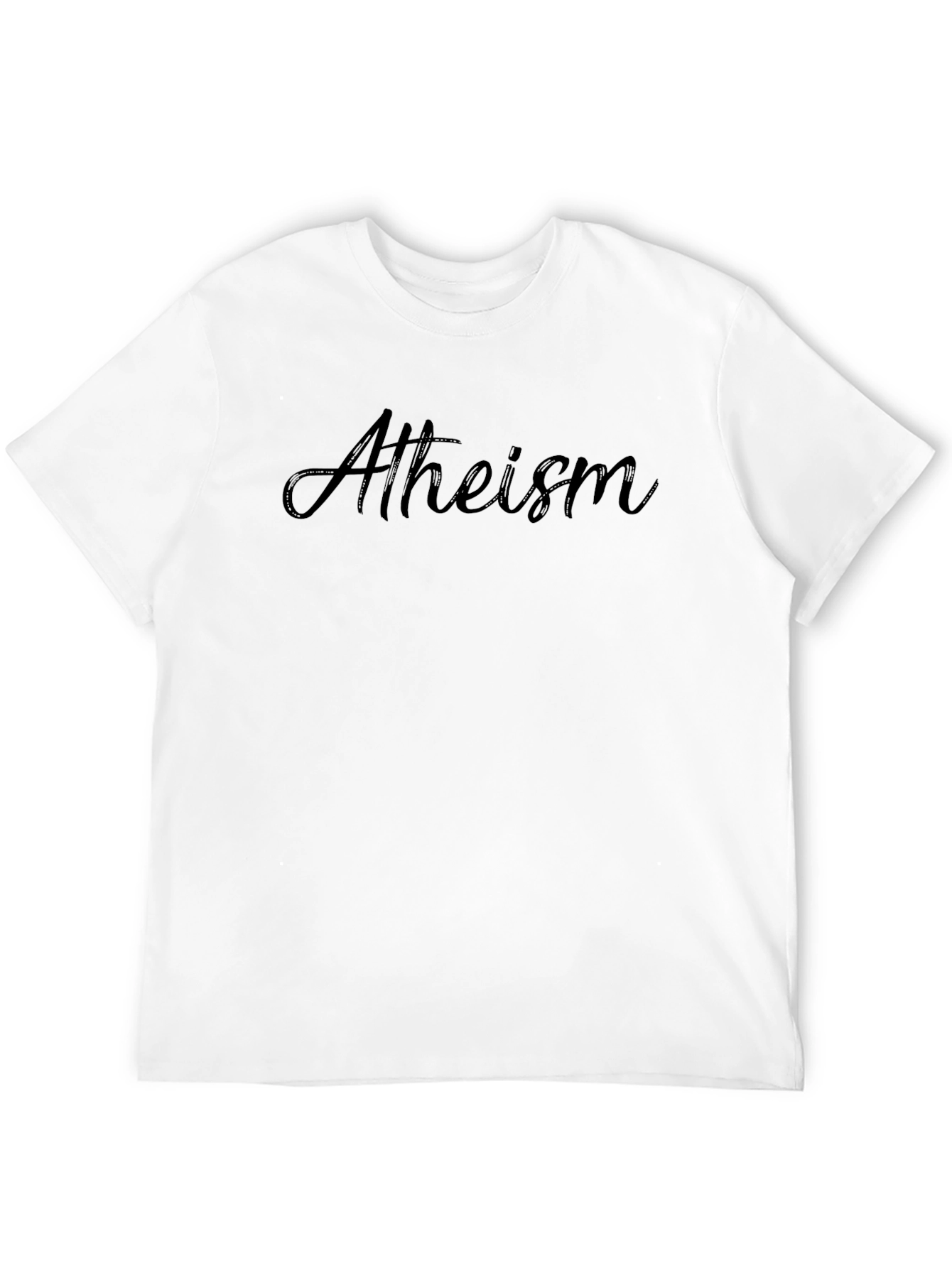 Black Atheism Script Tee - Comfortable Cotton Blend T-Shirt view 12