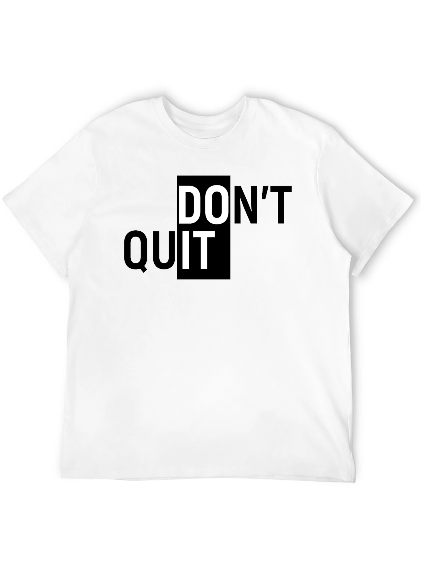 Black Motivational "Don't Quit" Graphic Print Black T-Shirt view 12