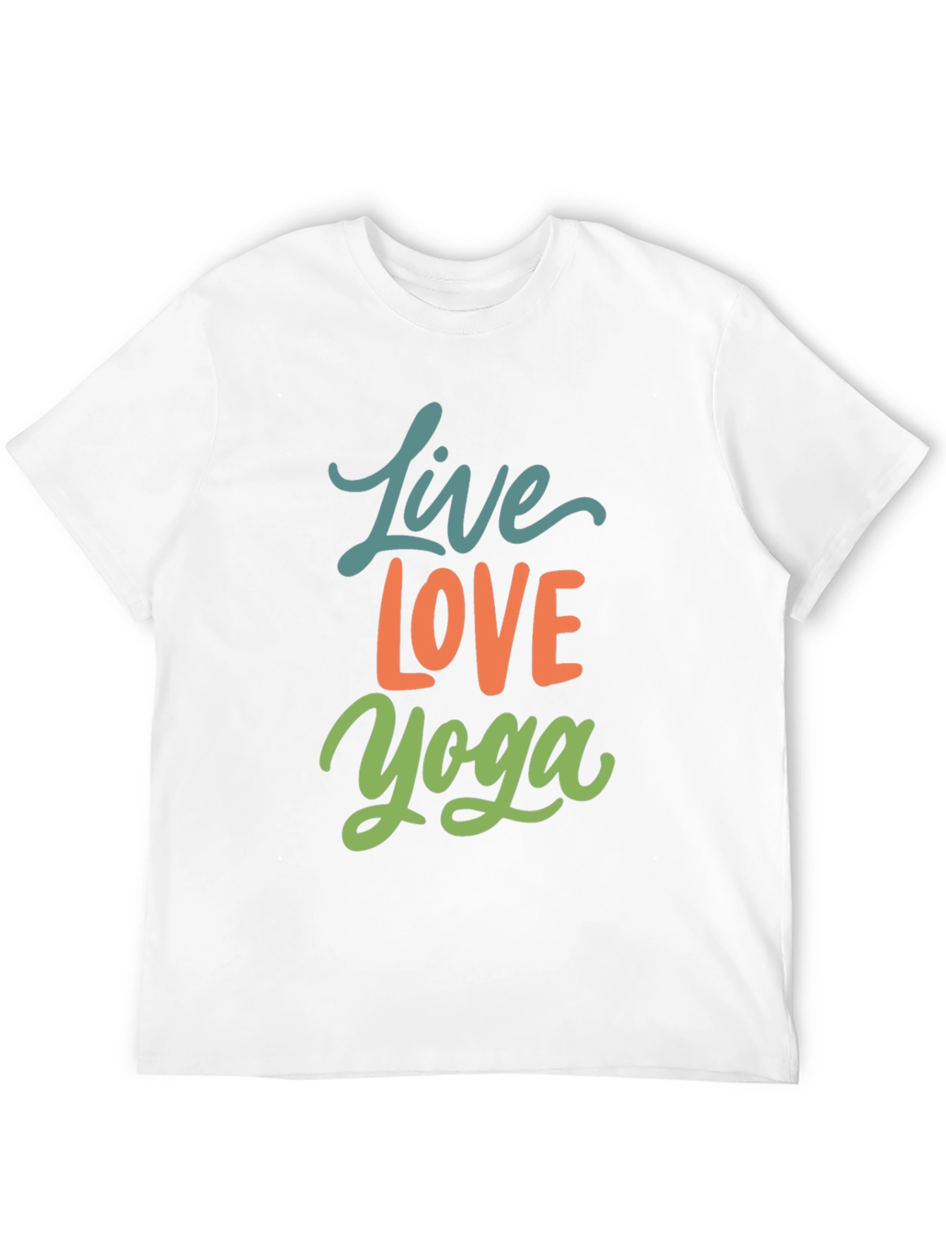 Black Live Love Yoga Graphic Tee - Black Cotton Casual T-Shirt view 12