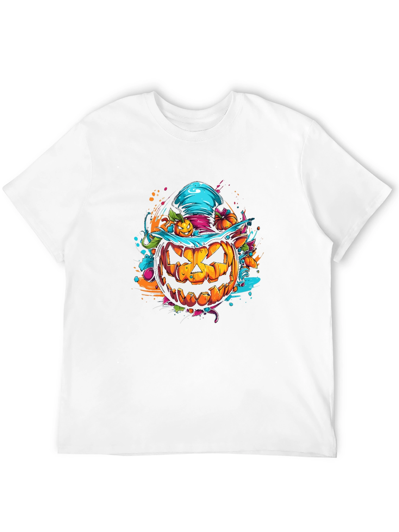 Black Halloween Pumpkin T-Shirt view 12