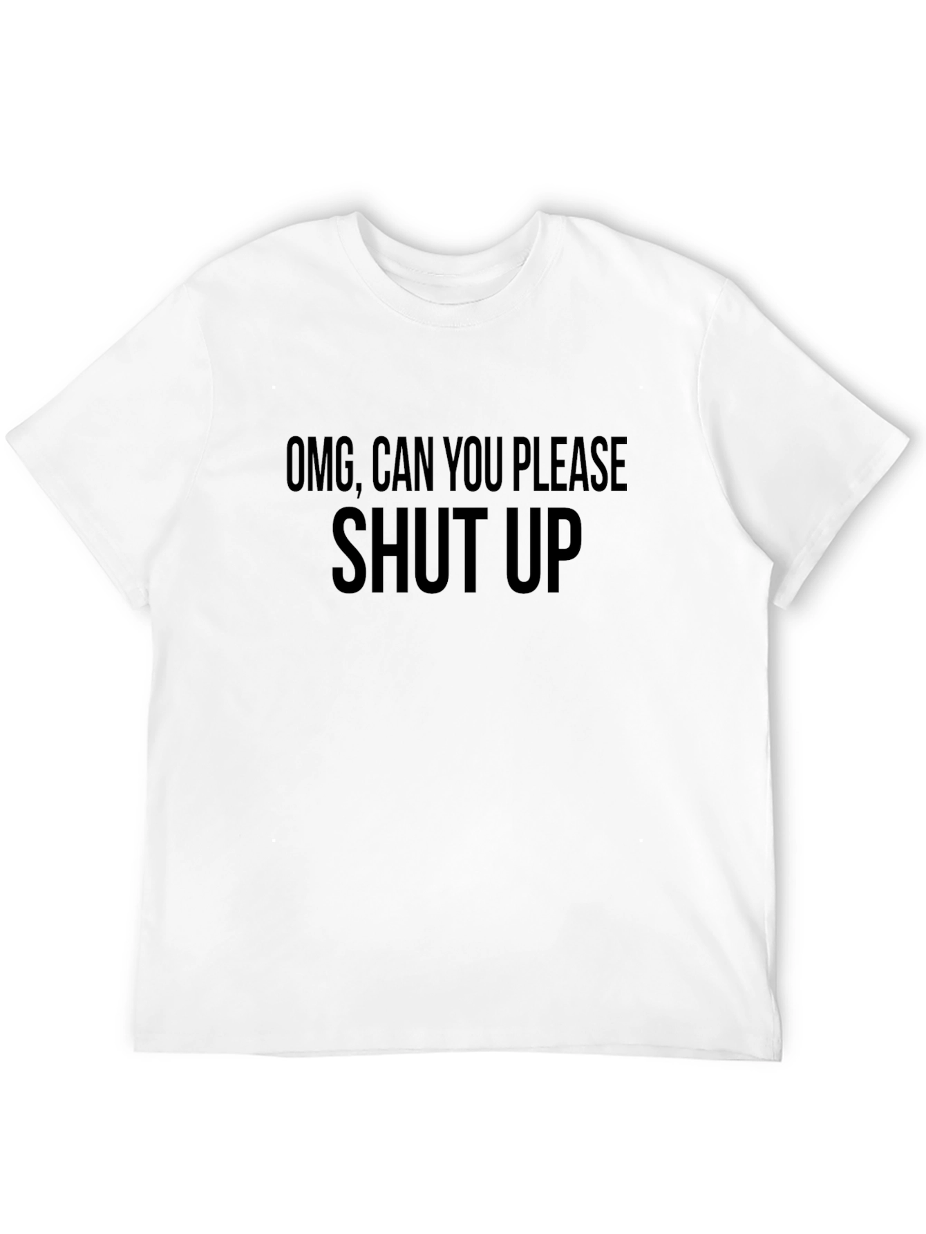 Black OMG Shut Up Graphic T-Shirt - Funny Slogan Tee view 12