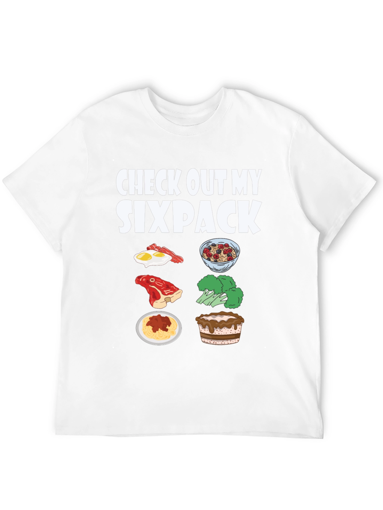 Black Check Out My Sixpack Food T-Shirt view 12