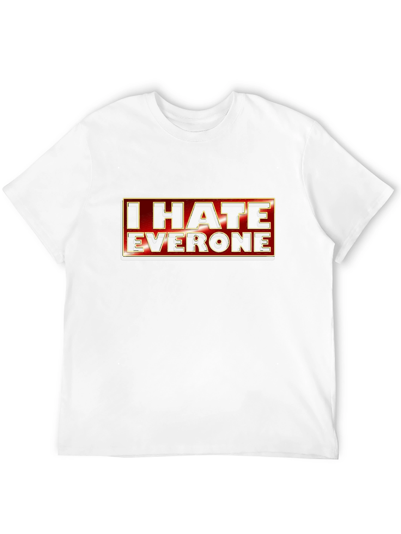 Black I Hate Everyone Graphic Tee - Sarcastic Novelty T-Shirt view 12