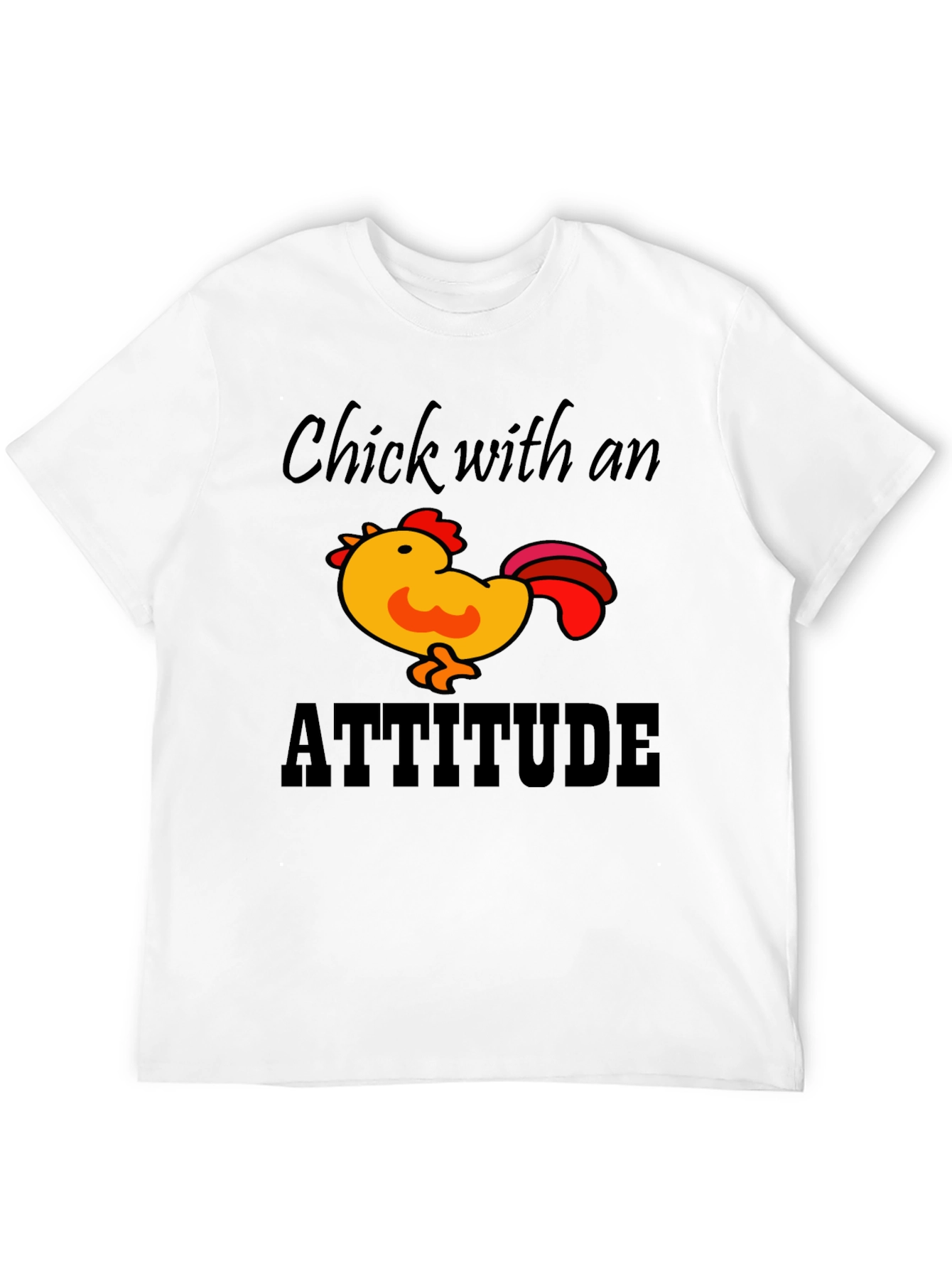 Black Chick with Attitude Black T-Shirt view 12