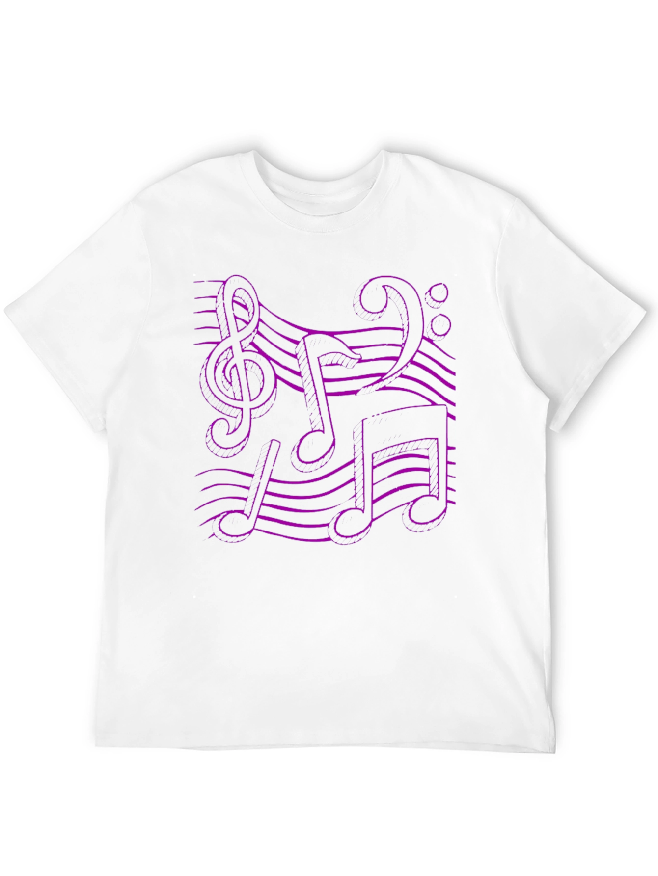 Black Music Note Graphic Tee - Black Cotton T-Shirt view 12