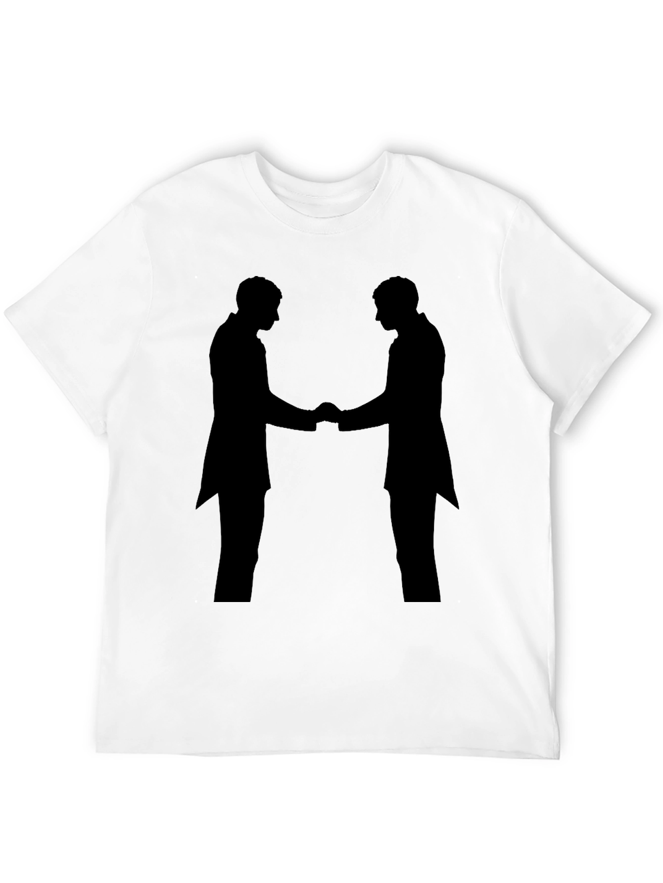 Black Handshake Silhouette Black T-Shirt view 12