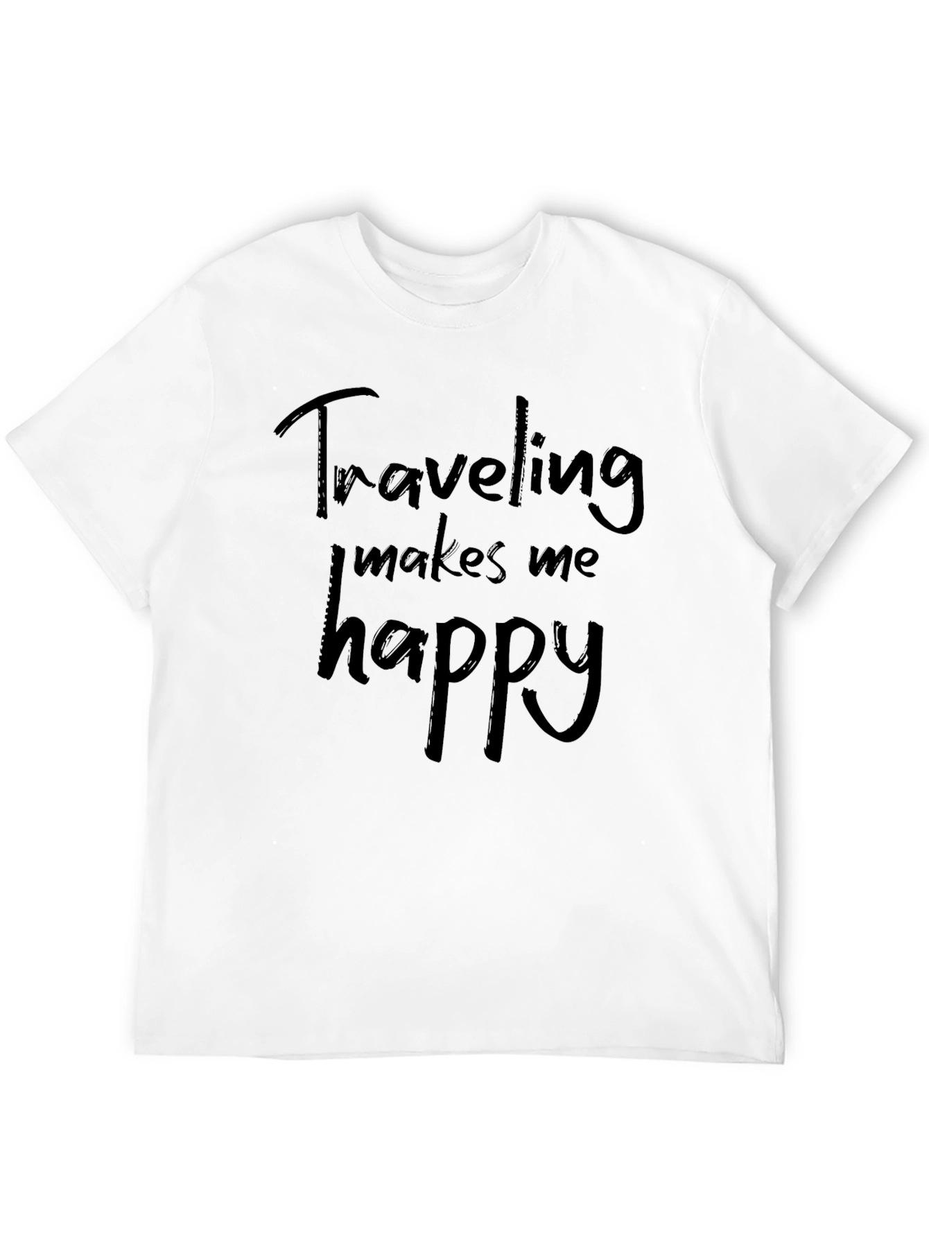 Black Traveling Makes Me Happy Graphic Tee view 12