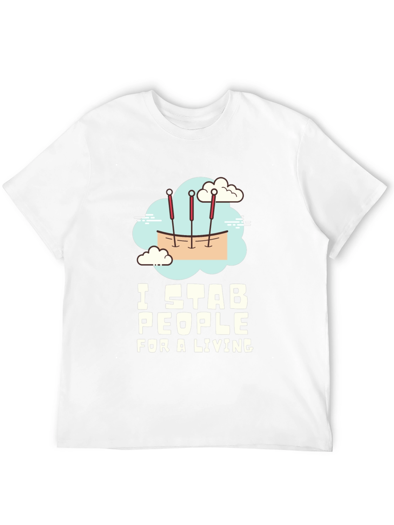 Black I Stab People For A Living Black Graphic T-Shirt view 12