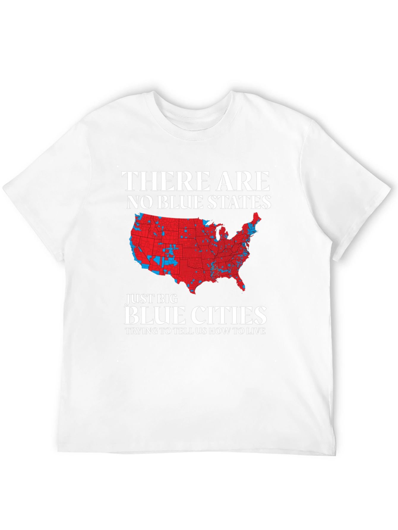 Black Political Statement T-Shirt: No Blue States view 12