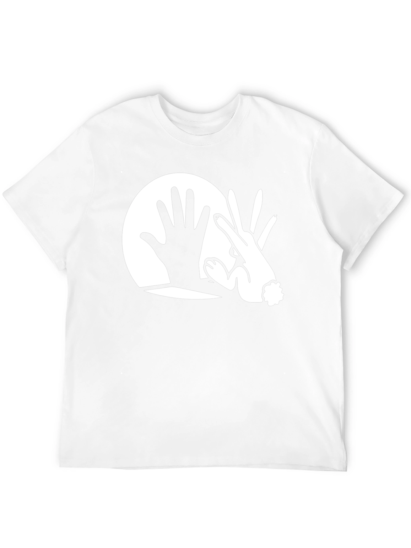 Black Hand Rabbit Shadow Graphic Black T-Shirt view 12