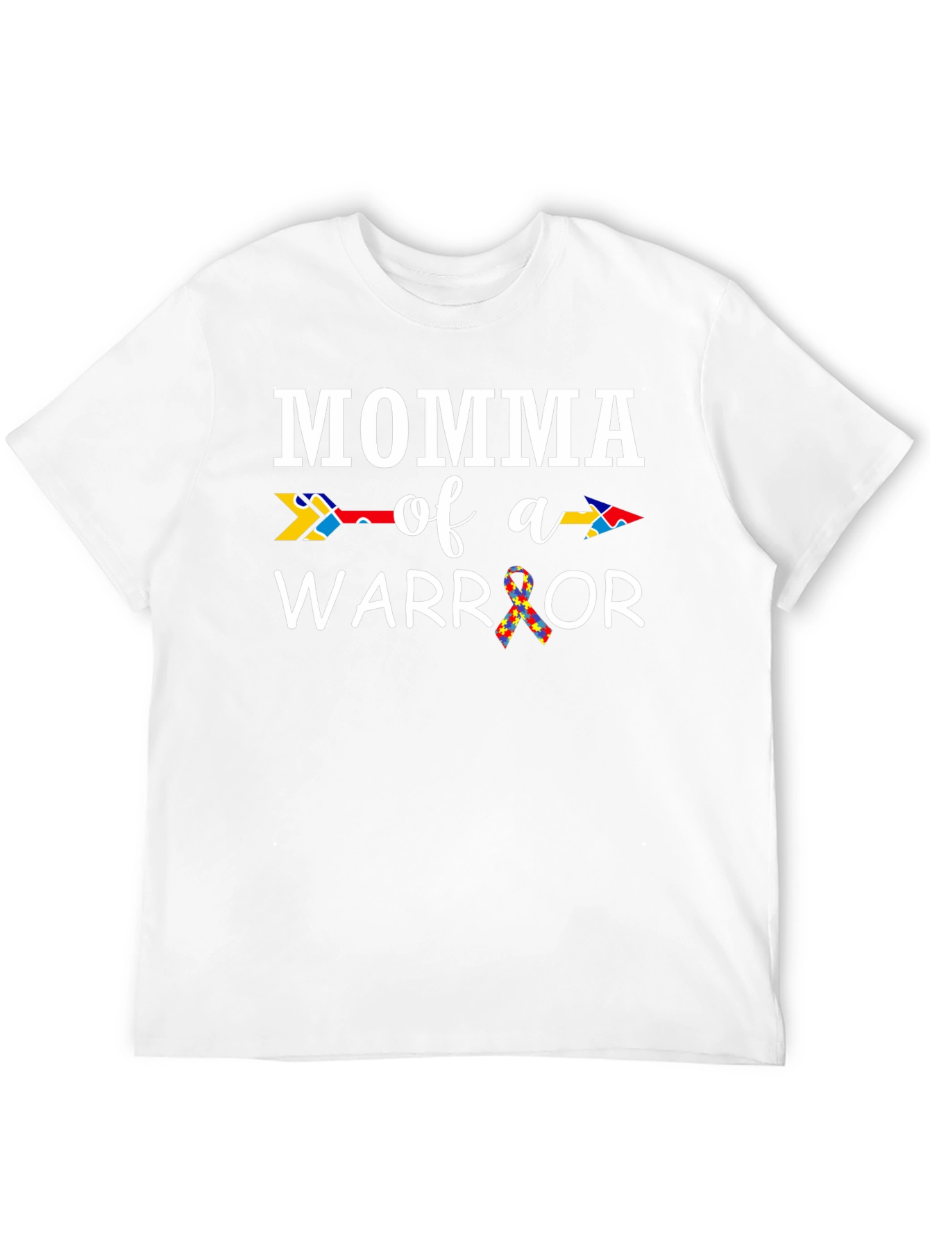 Black Momma of a Warrior Autism Awareness T-Shirt view 12