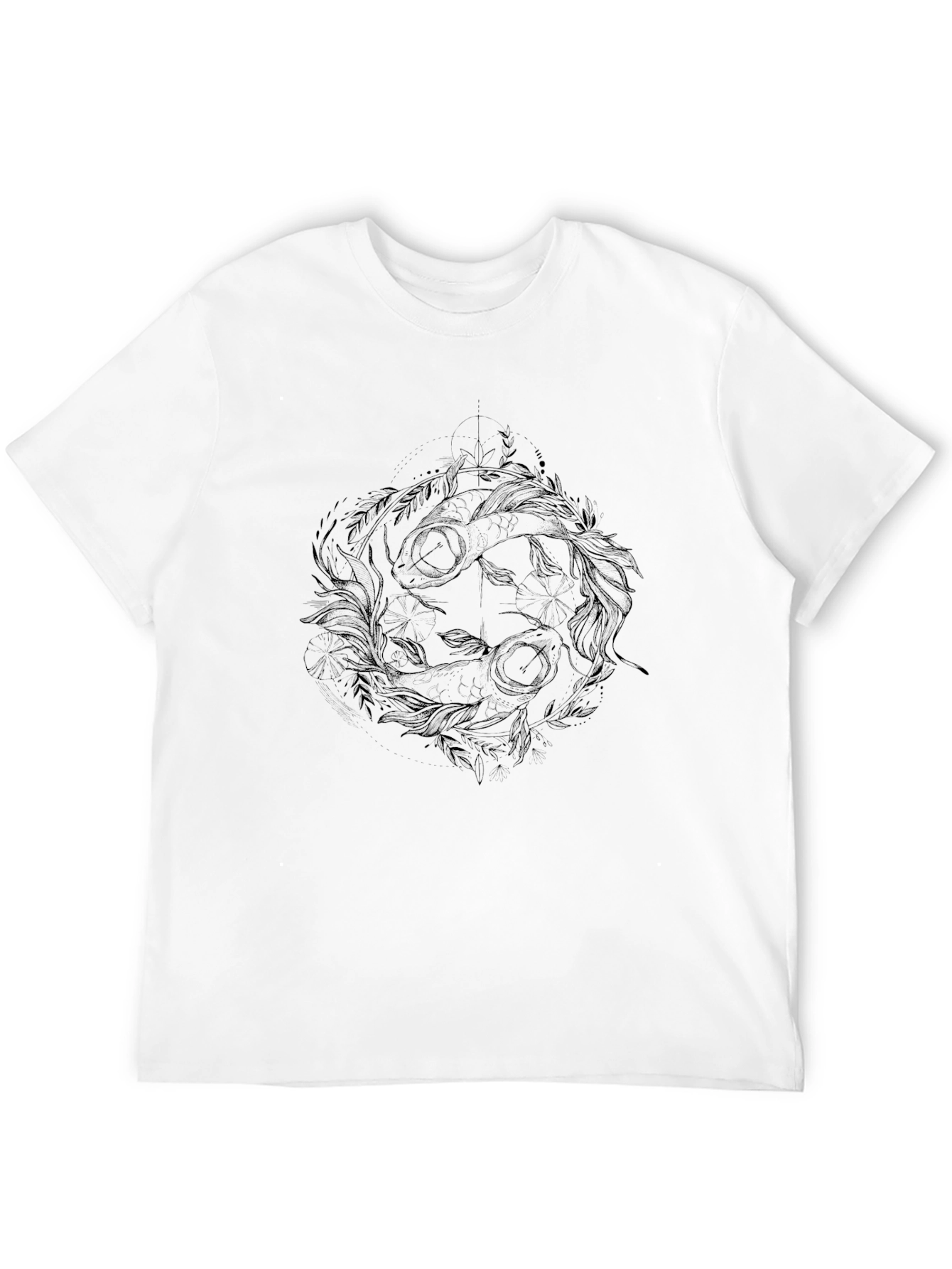 Black Men's Graphic Print Black T-Shirt view 12