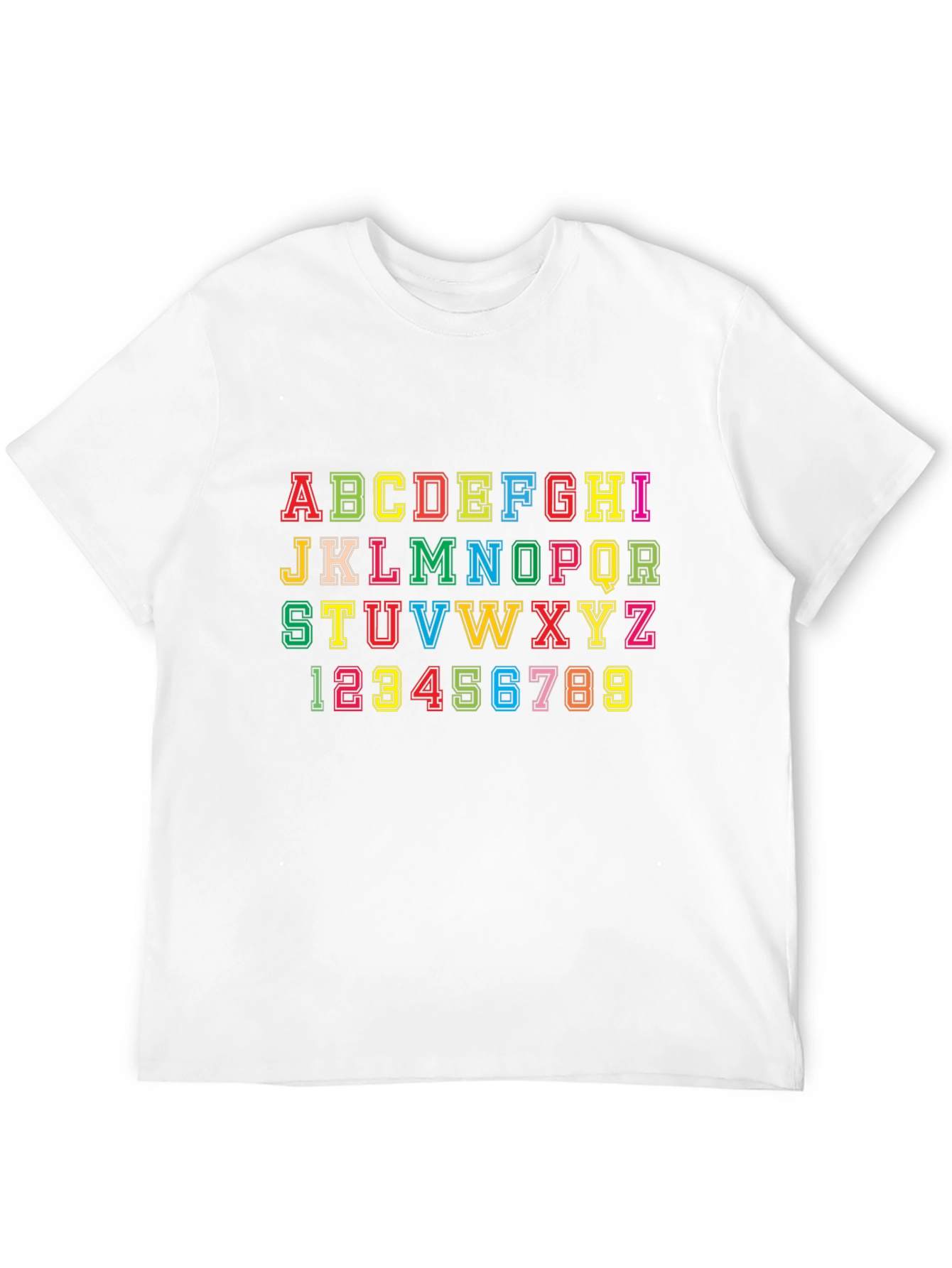 Black Alphabet & Numbers Graphic Tee - Fun Design! view 12