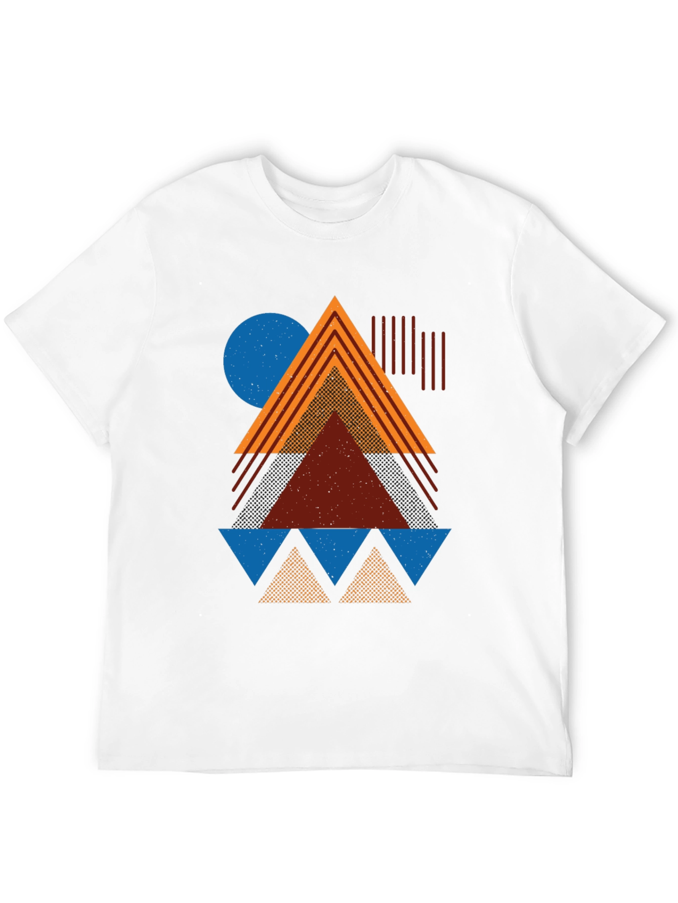 Black Geometric Pattern Graphic Tee - Modern Art Shirt view 12