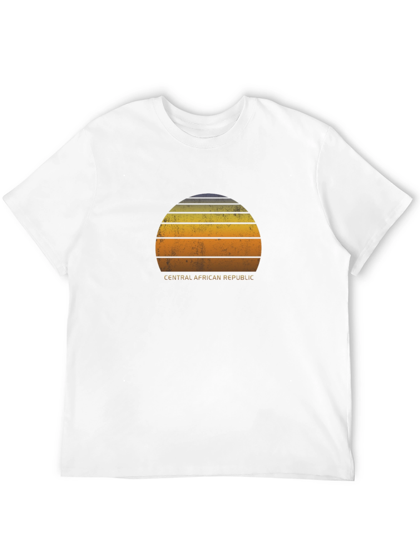 Black Retro Central African Republic Sunset T-Shirt view 12