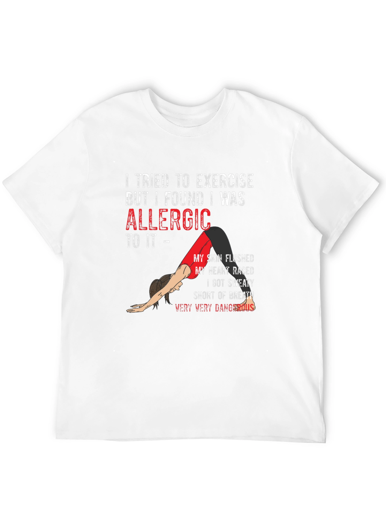 Black Funny Exercise Allergy T-Shirt view 12