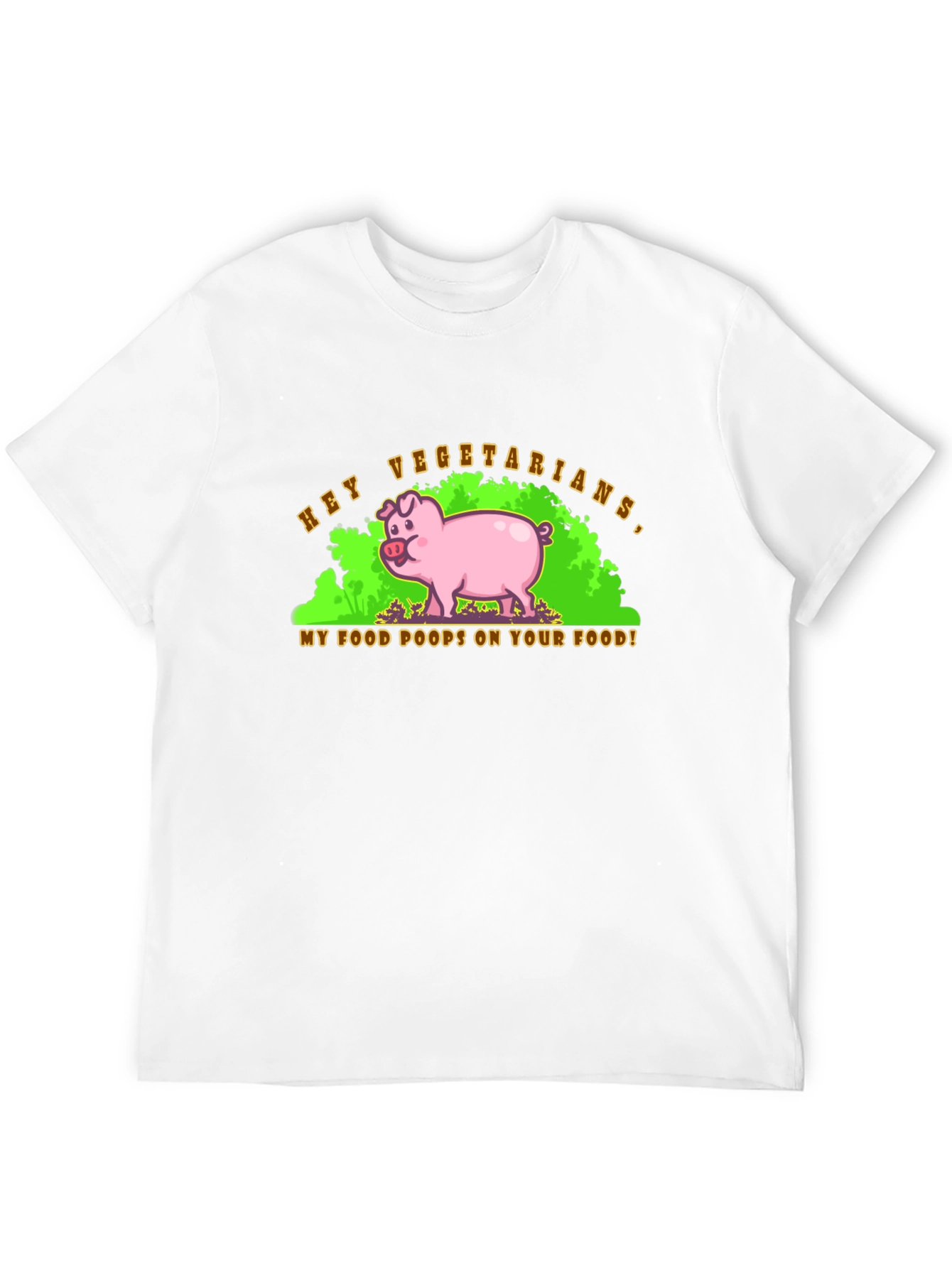 Black Hey Vegetarians Pig Humor Graphic T-Shirt view 12