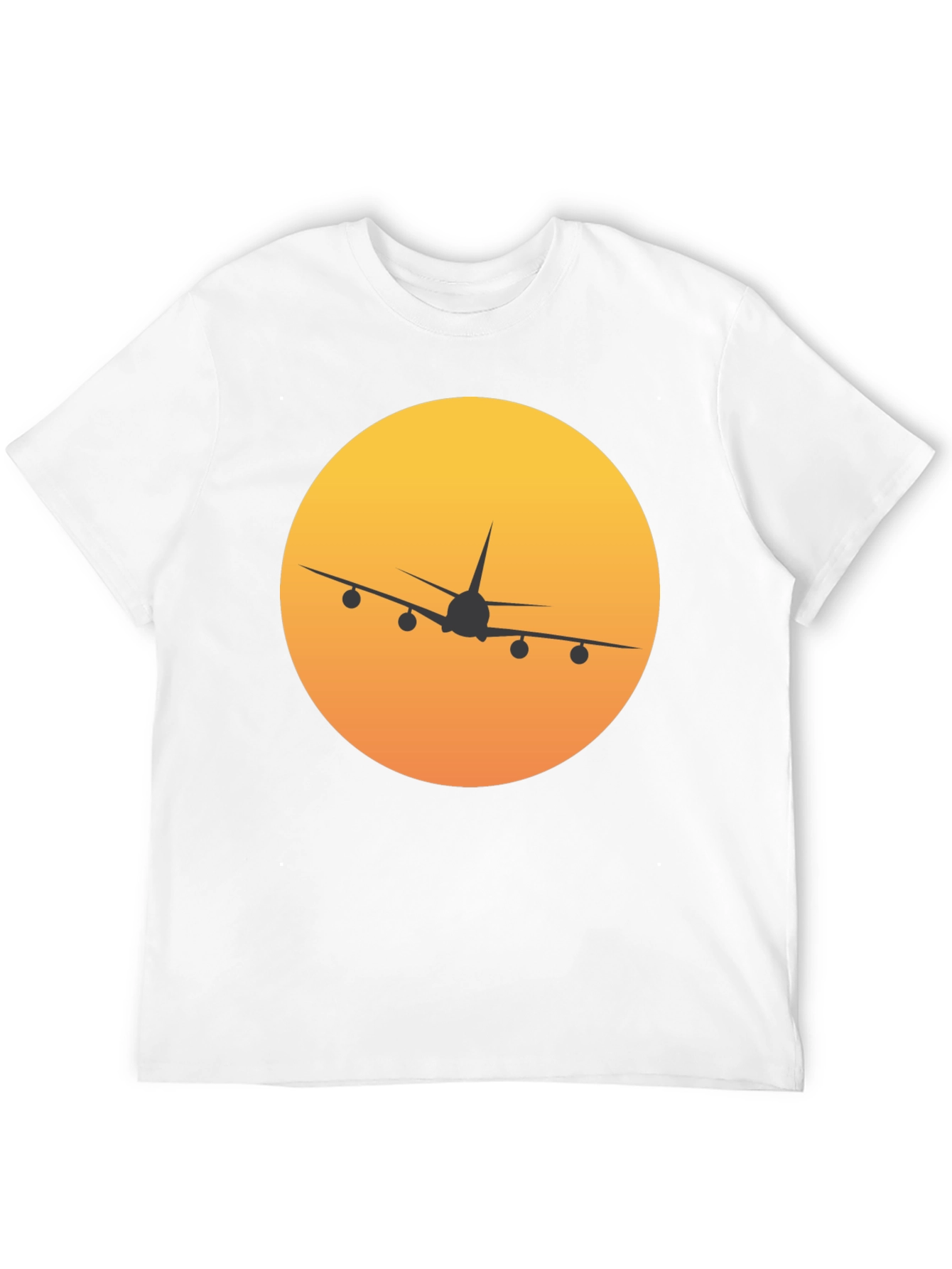 Black Airplane Sunset Graphic Tee - Black Crew Neck view 12