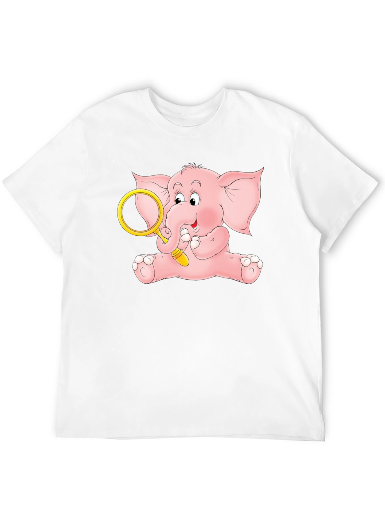 Black Cute Elephant Graphic Tee - Black Cotton Shirt view 12