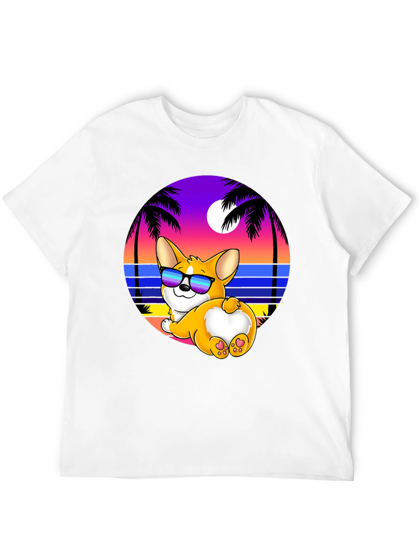 Black Corgi Beach T-Shirt view 12