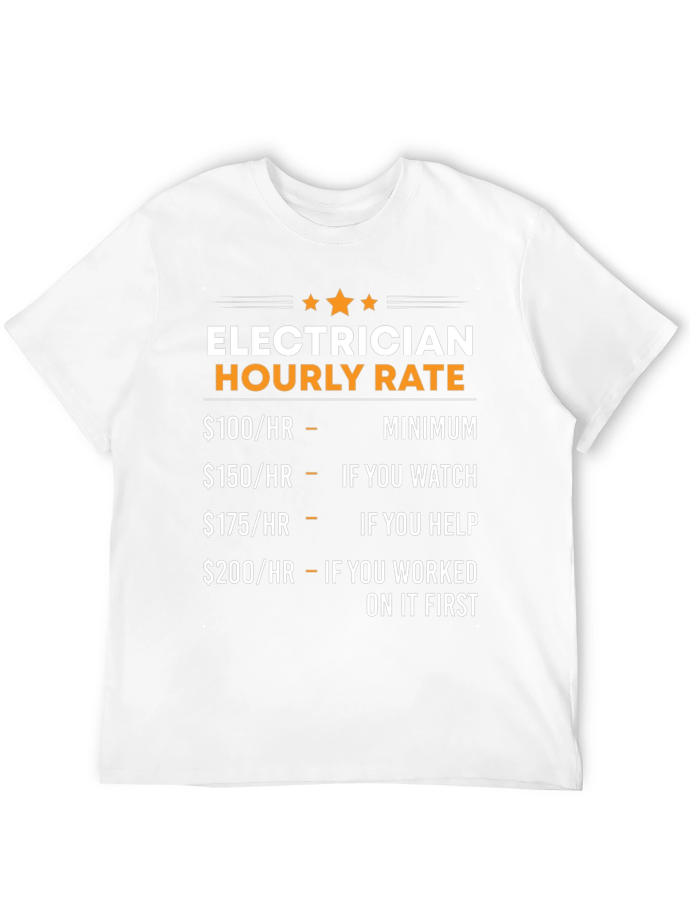 Black Electrician Hourly Rate Novelty Graphic Tee view 12