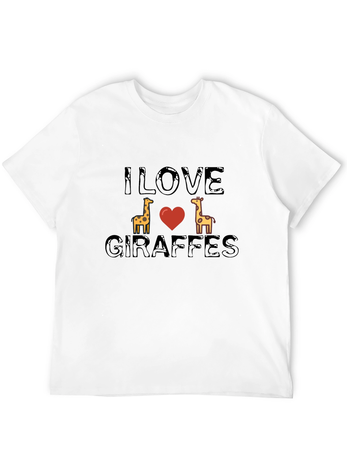 Black I Love Giraffes Graphic Tee - Black view 12