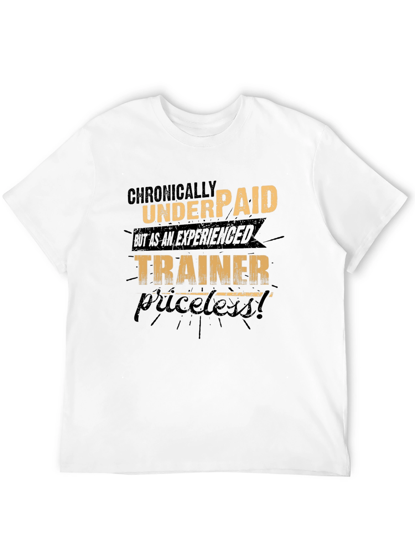 Black Chronically Underpaid Trainer Graphic T-Shirt view 12