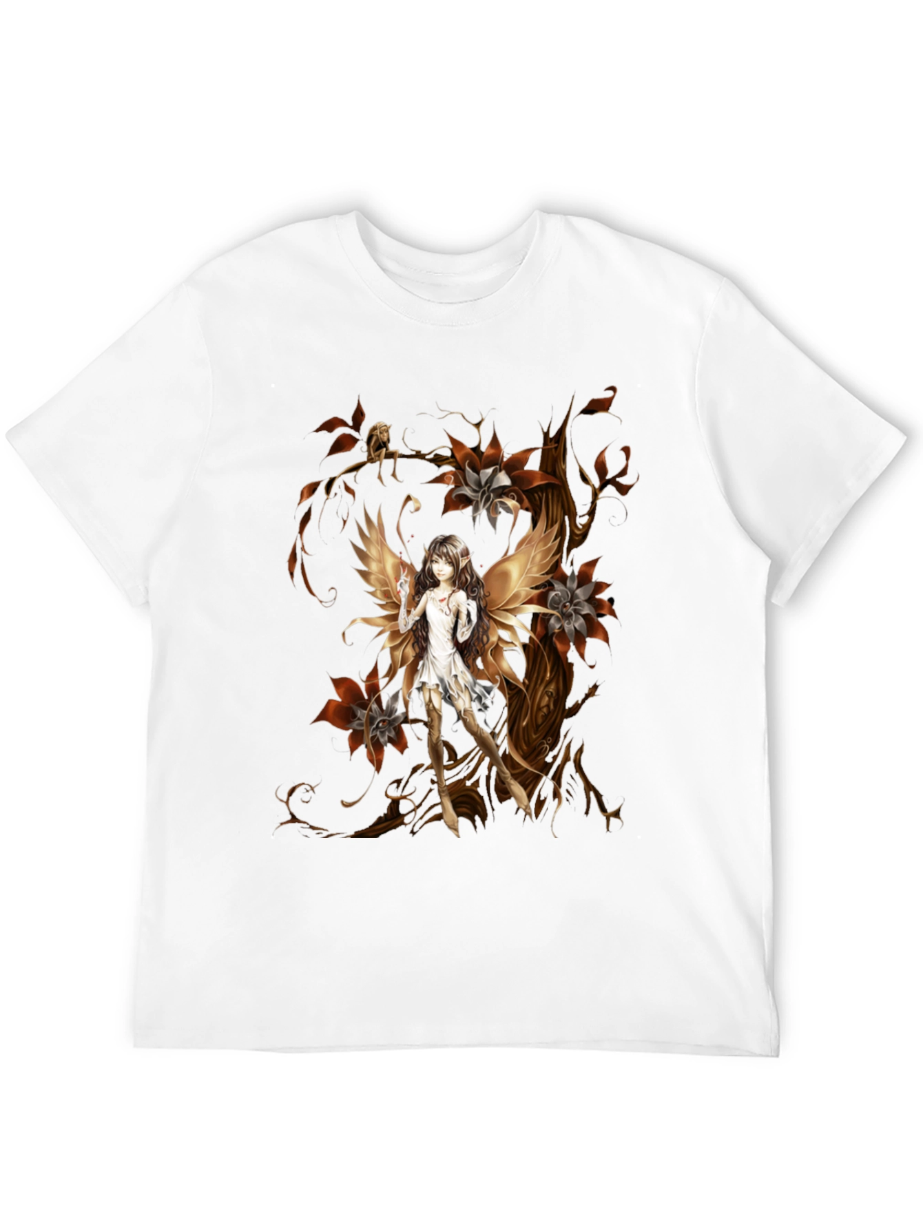 Black Fairy Art T-Shirt - Unique Graphic Tee view 12