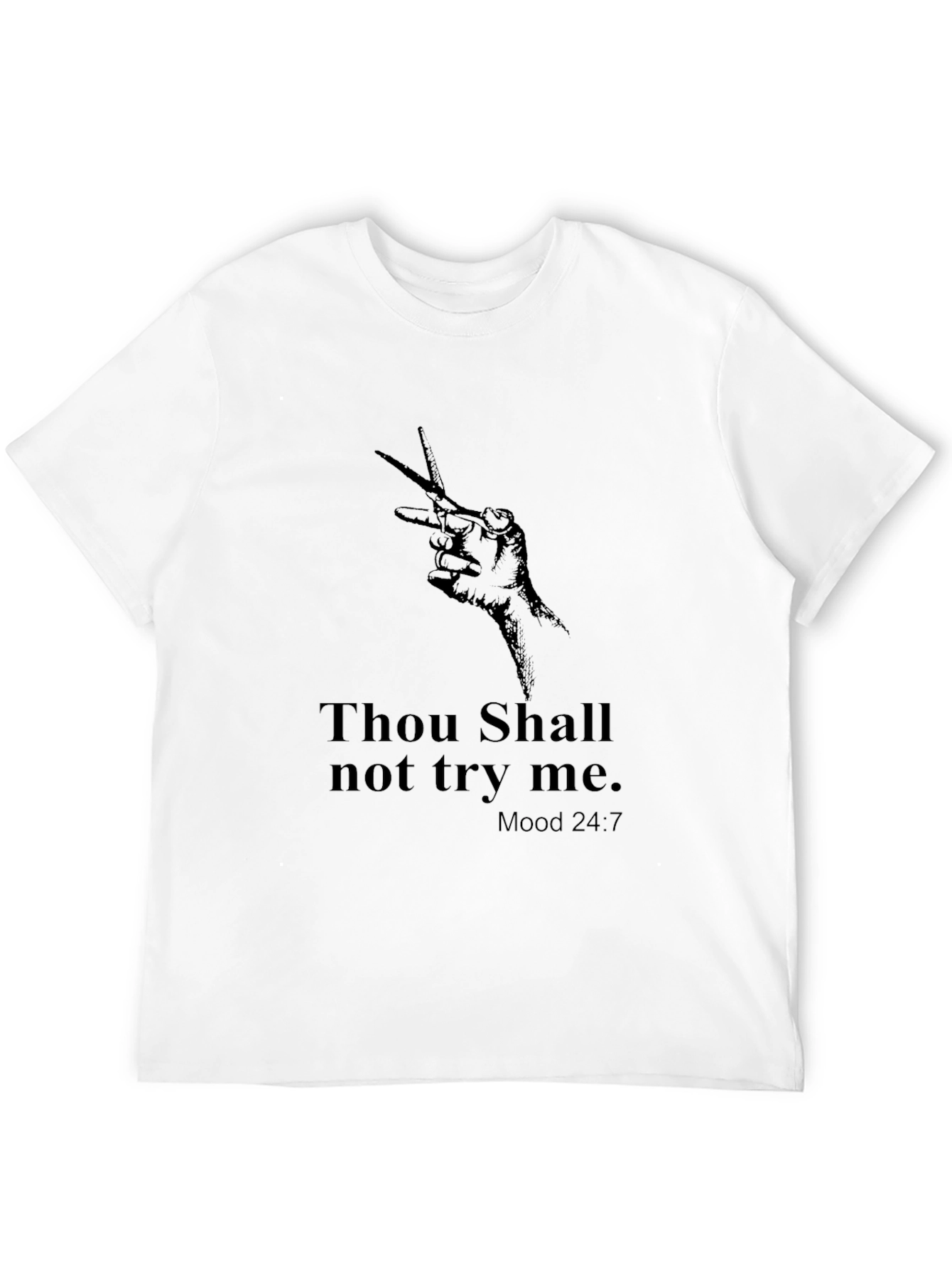 Black Thou Shalt Not Try Me Graphic Tee view 12