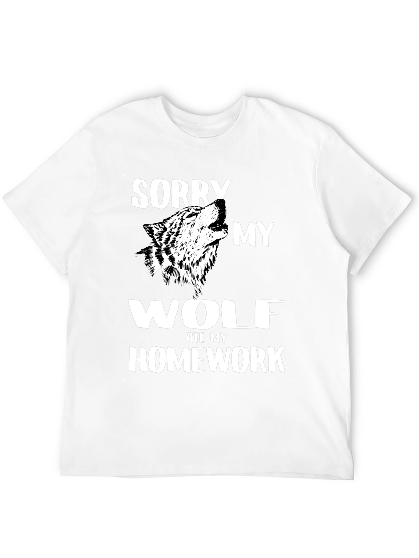 Black Wolf Ate My Homework Graphic Tee view 12